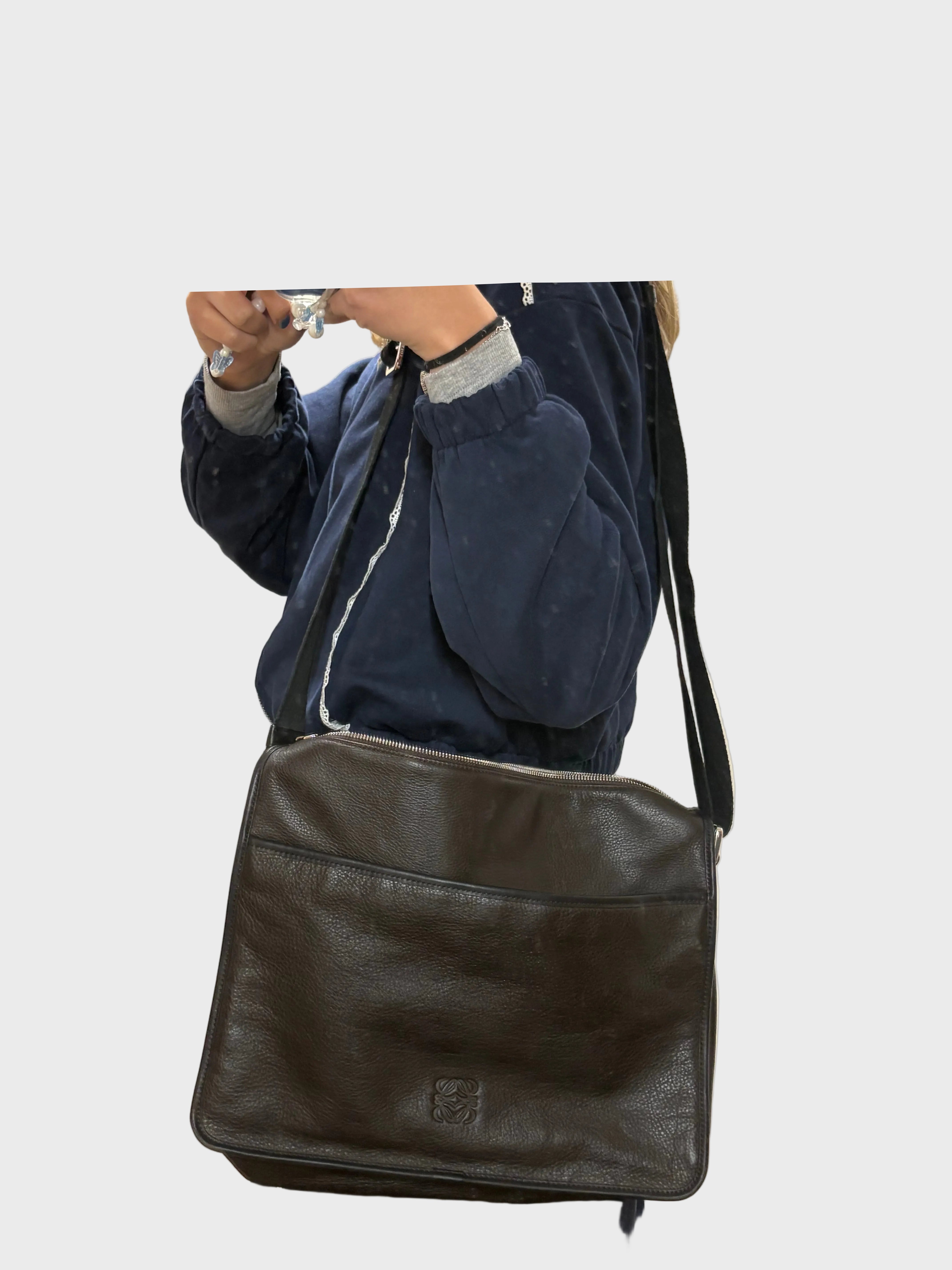 Loewe Messenger Goya Bag unisex marrón y negra