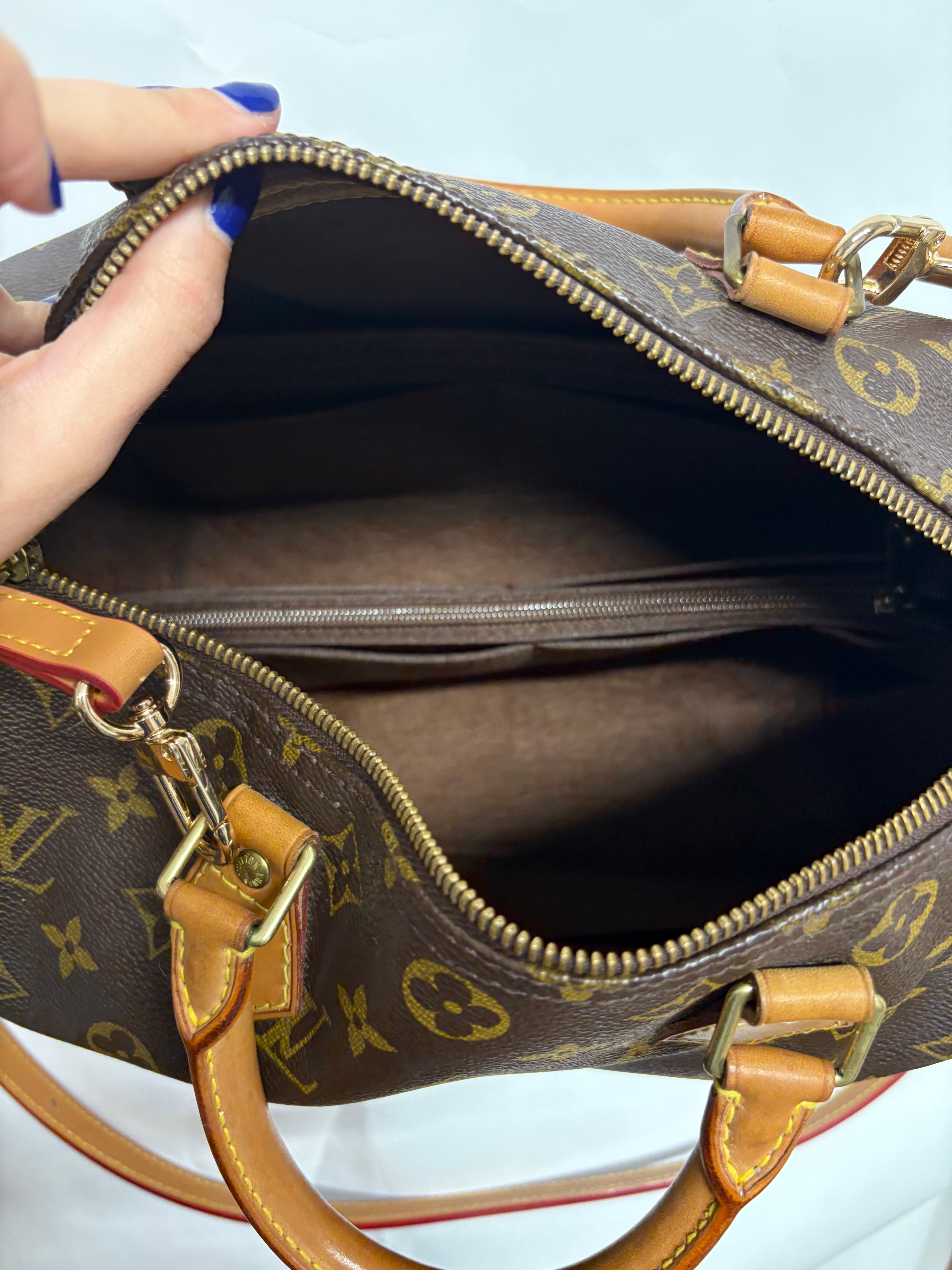 Louis Vuitton Speedy 30 Monogram con bandolera extra