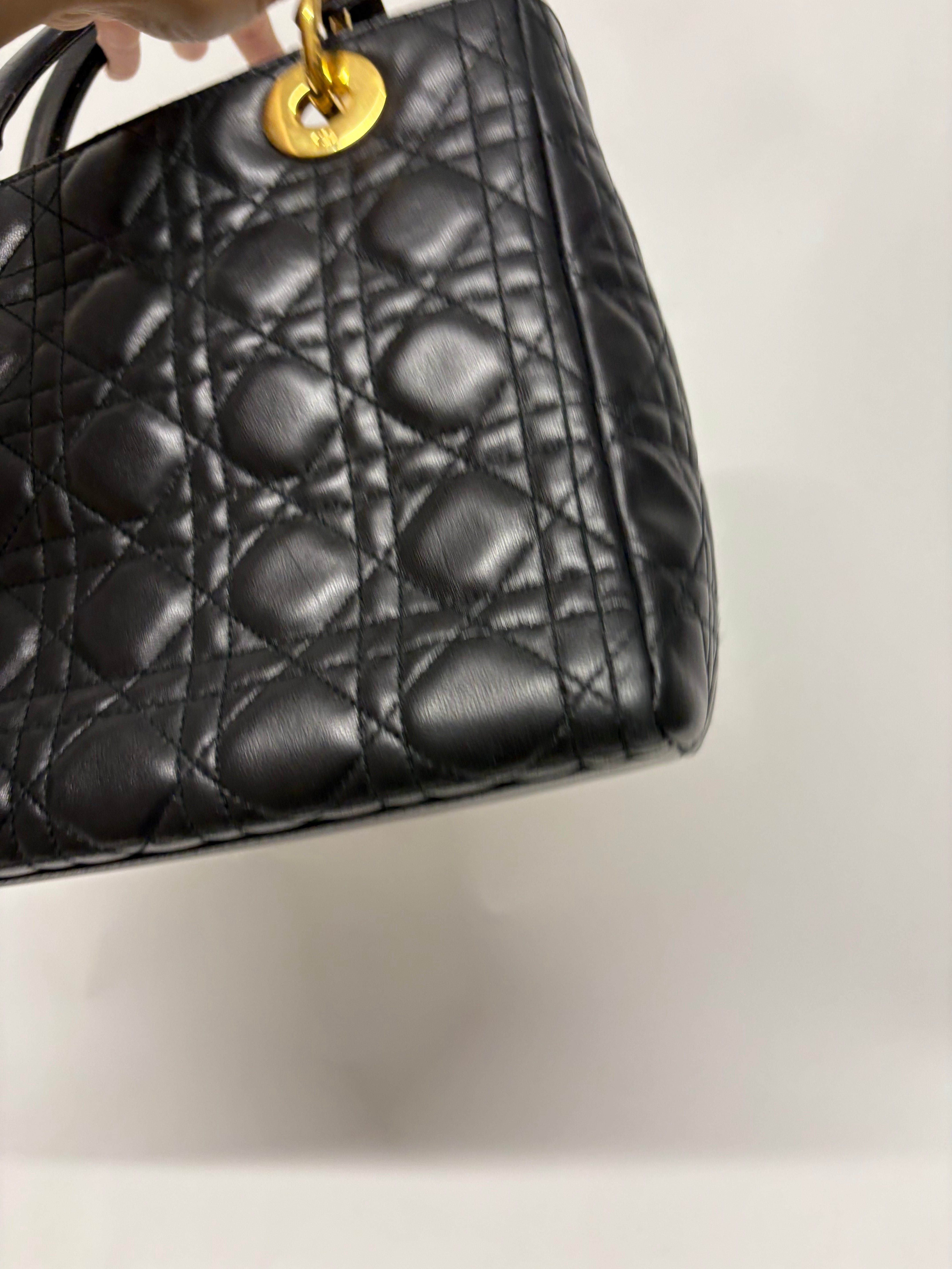 Christian Dior Lady Dior Mediano Cannage Negra Vintage