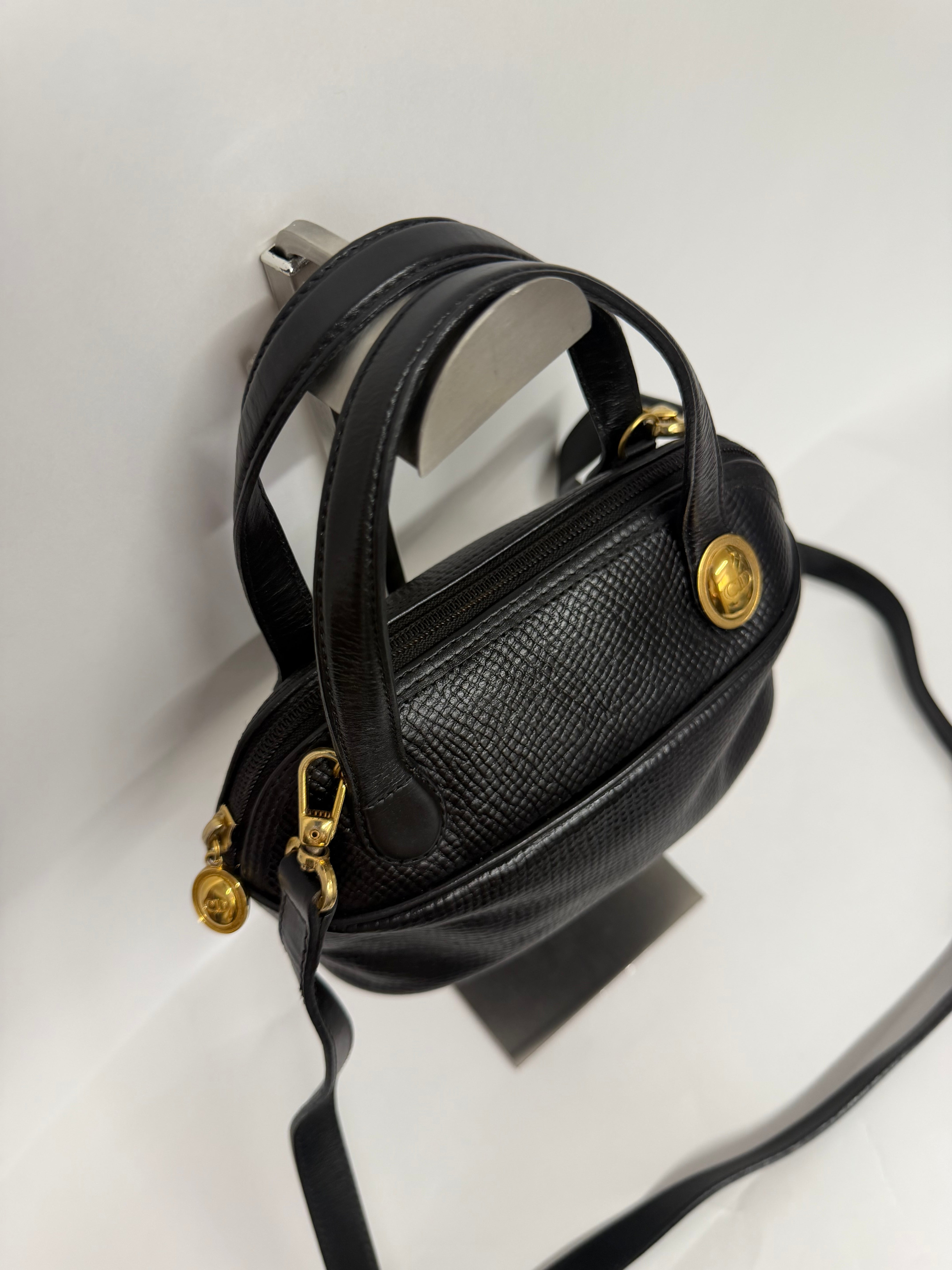 Christian Dior Mini Bowling Bag Vintage Negro GHW