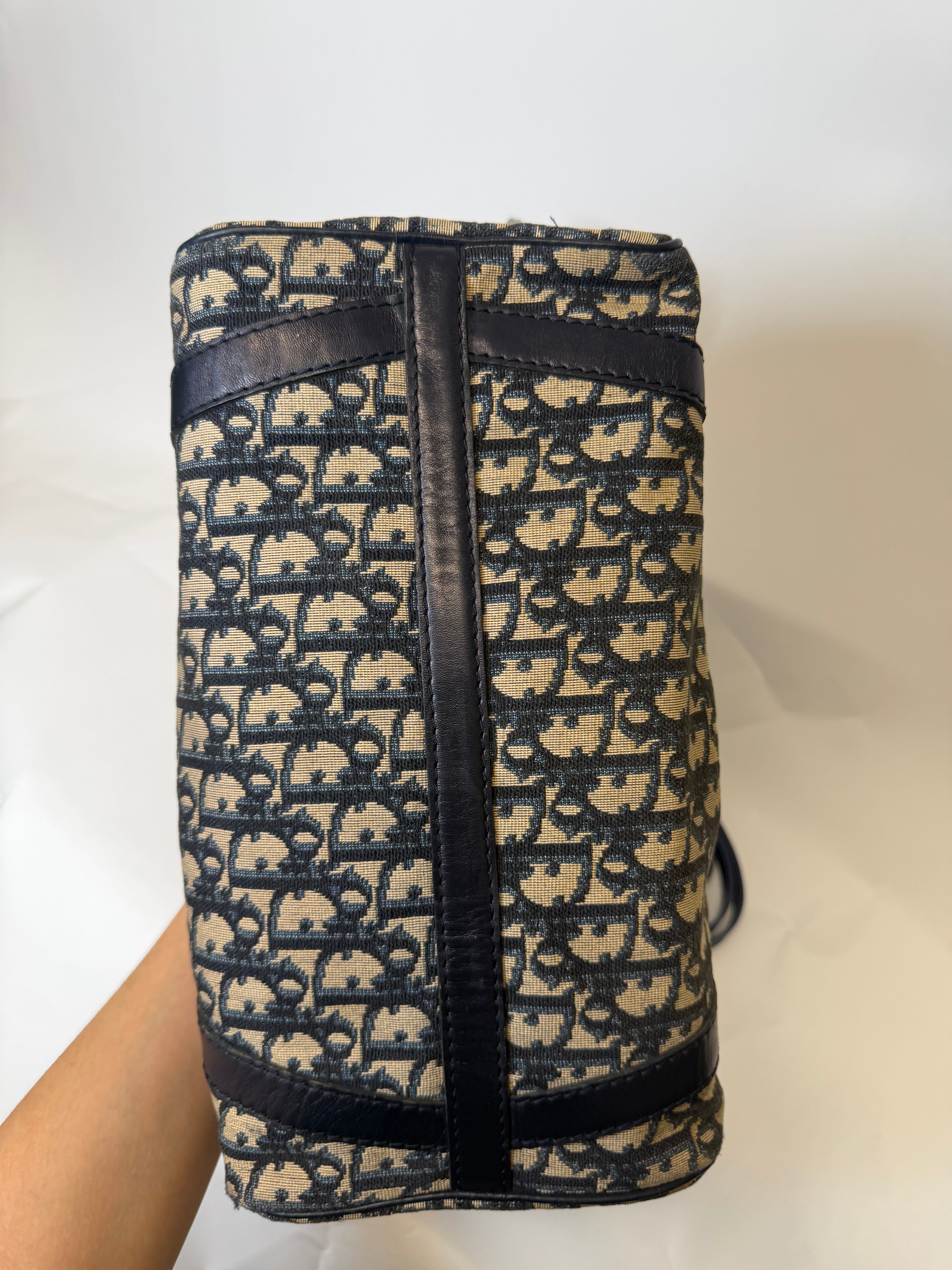 Dior Trotter Boston Lona y Piel Azul Marino