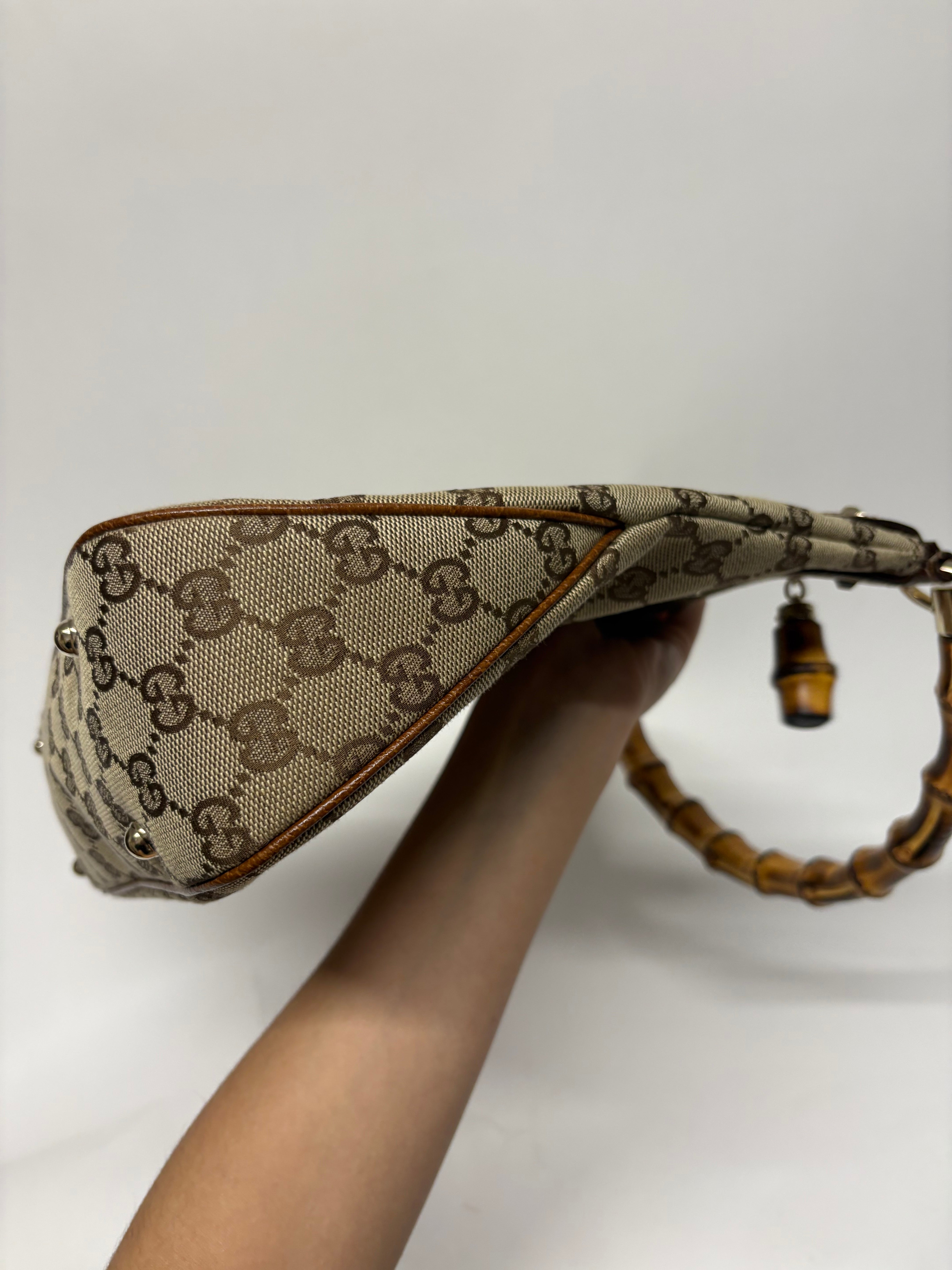 Gucci Bamboo GG Canvas vintage en color marrón
