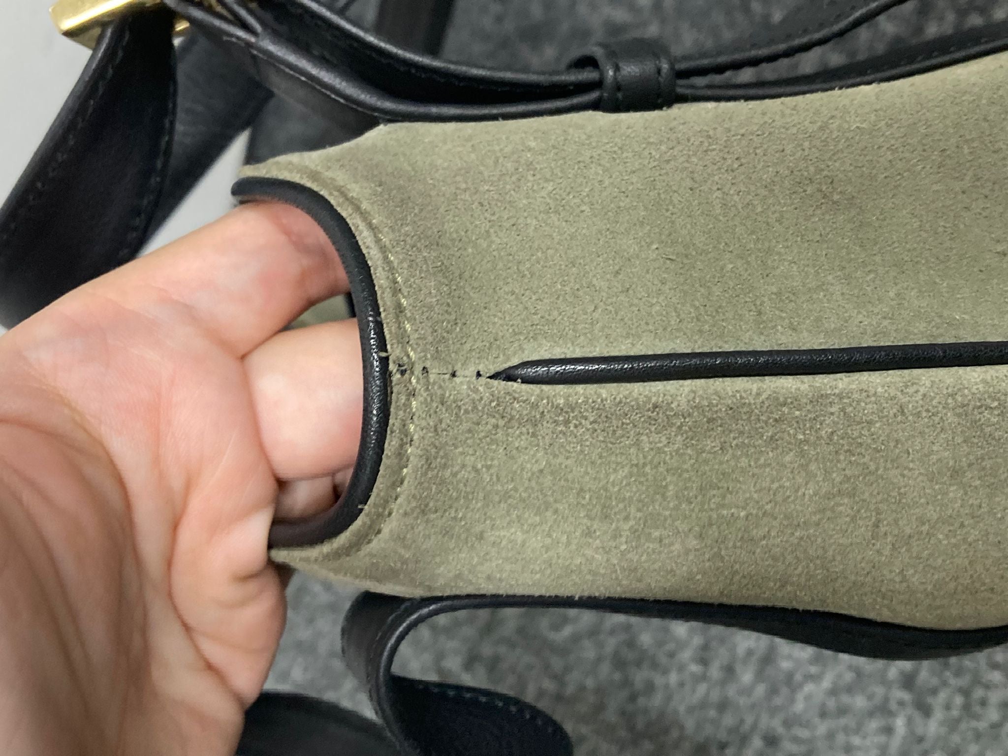 Loewe Tote Bag en ante caqui y piel negra
