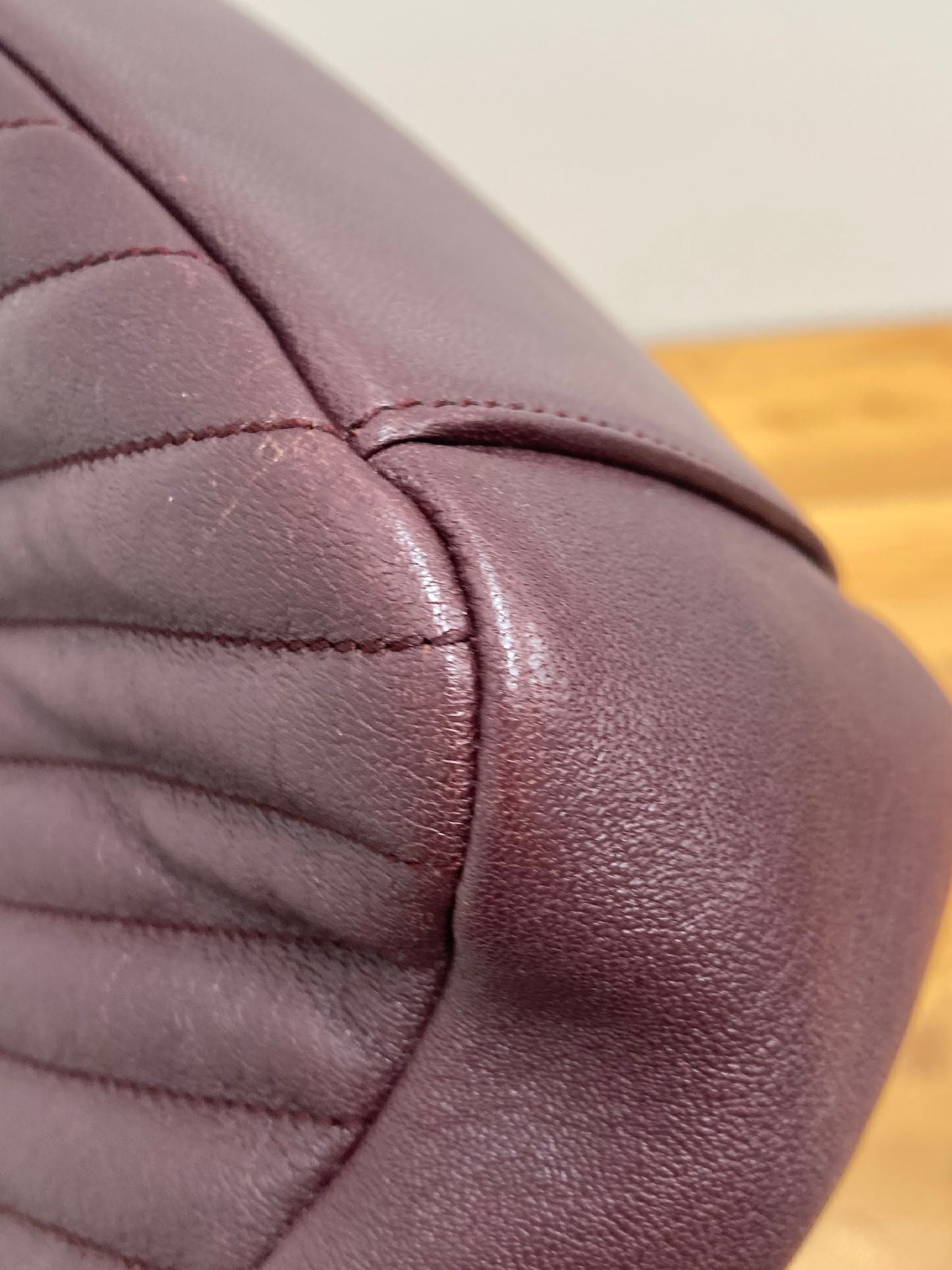 Saint Laurent College Large 2WAY Bag Bordeaux Chevron Leather