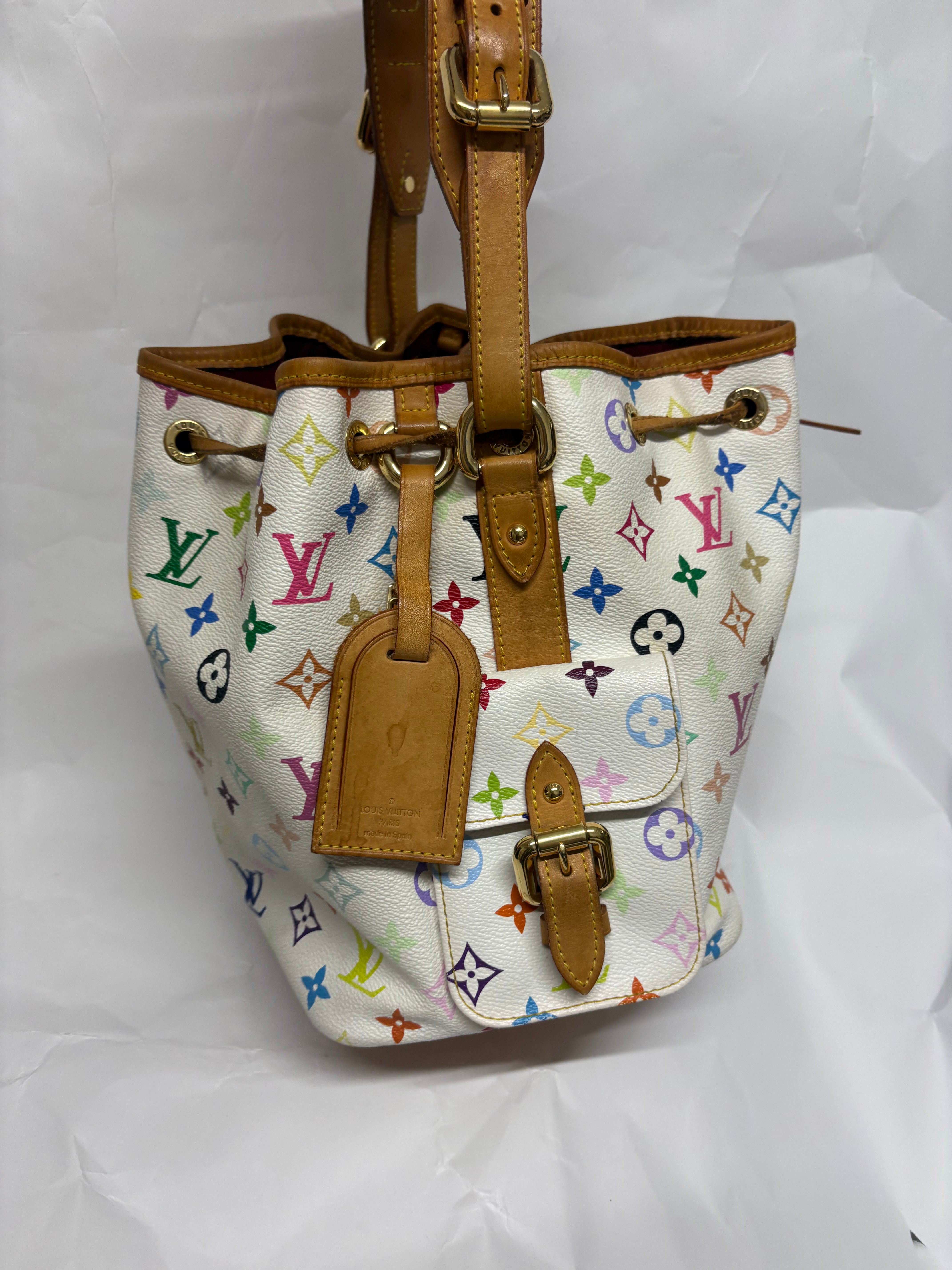 Louis Vuitton x Takashi Murakami Petit Noé Multicolor White – Edición Limitada
