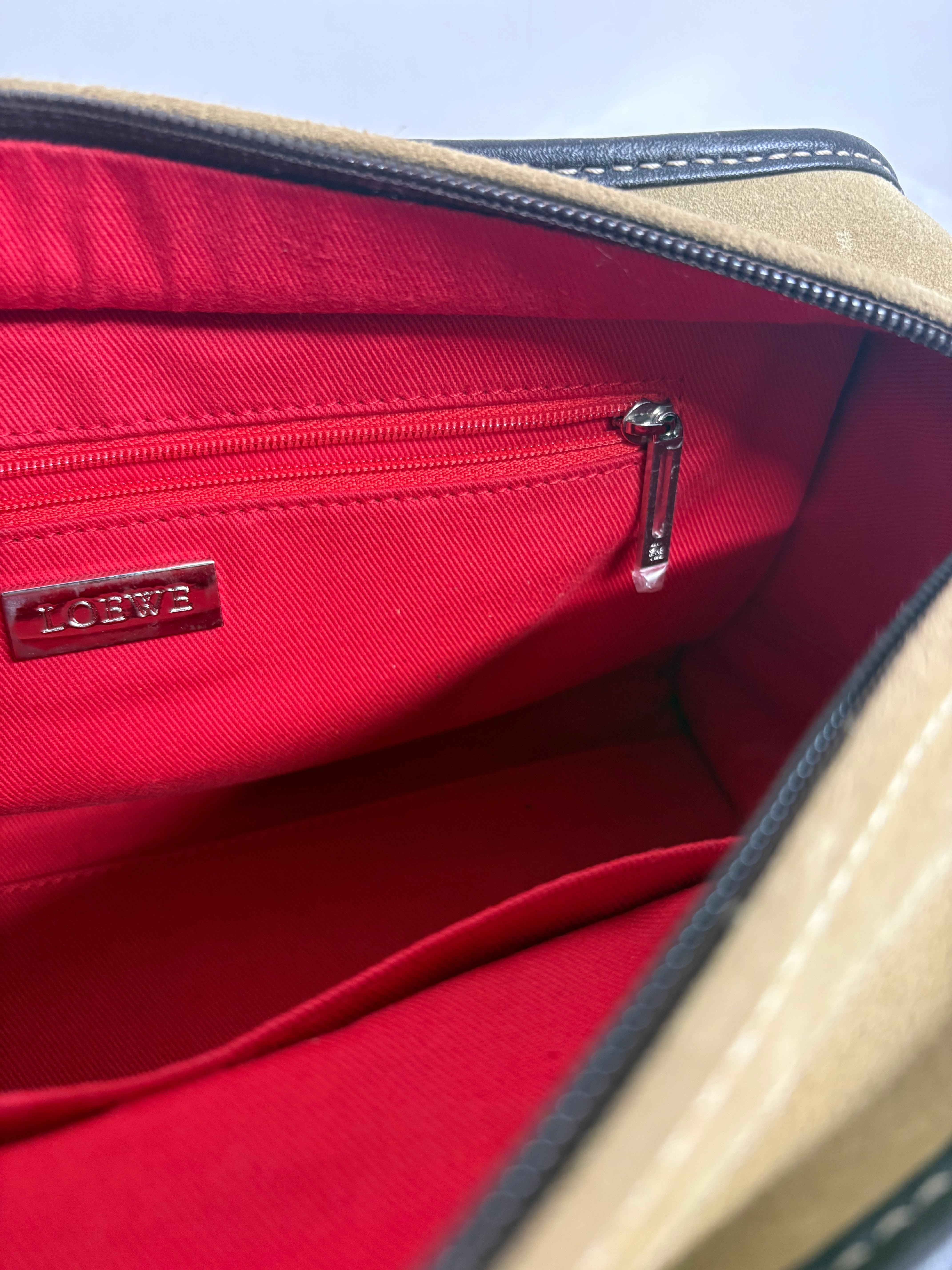 Loewe amazona 30 vintage ante beige y marrón
