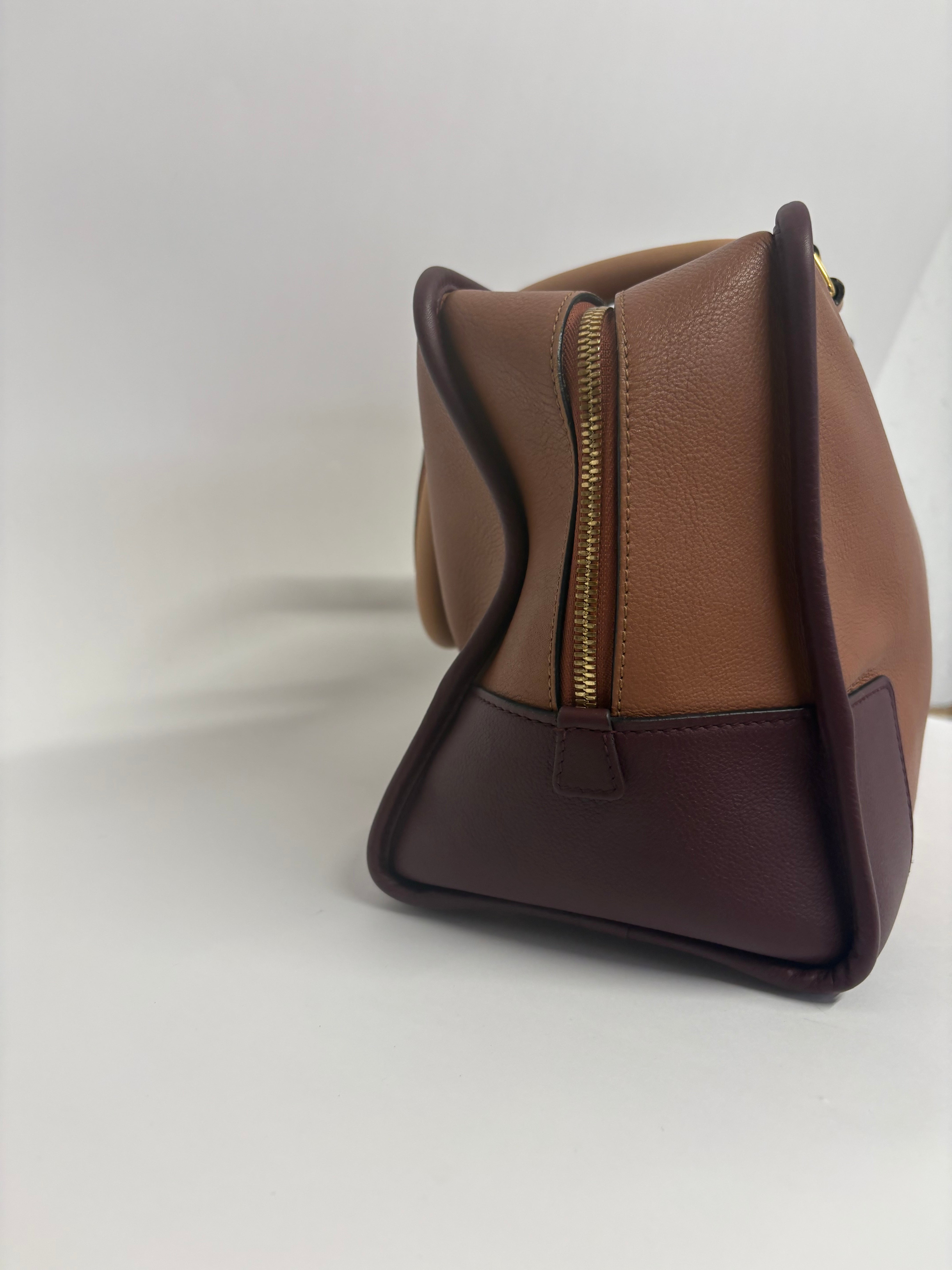 Loewe Amazona 35 Tricolor Marrón, Burdeos y Beige