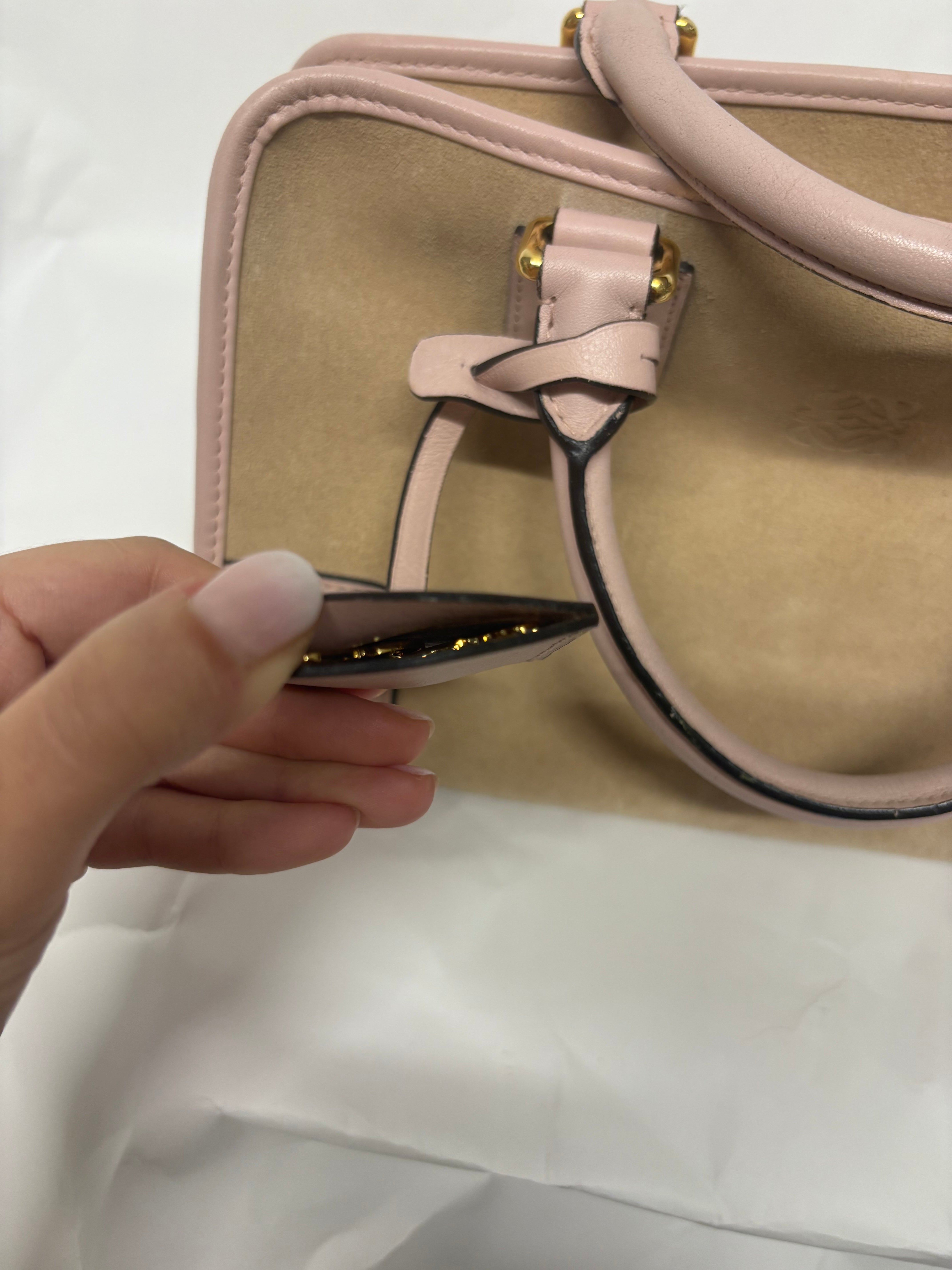 Loewe amazona 30 ante beige y rosa claro