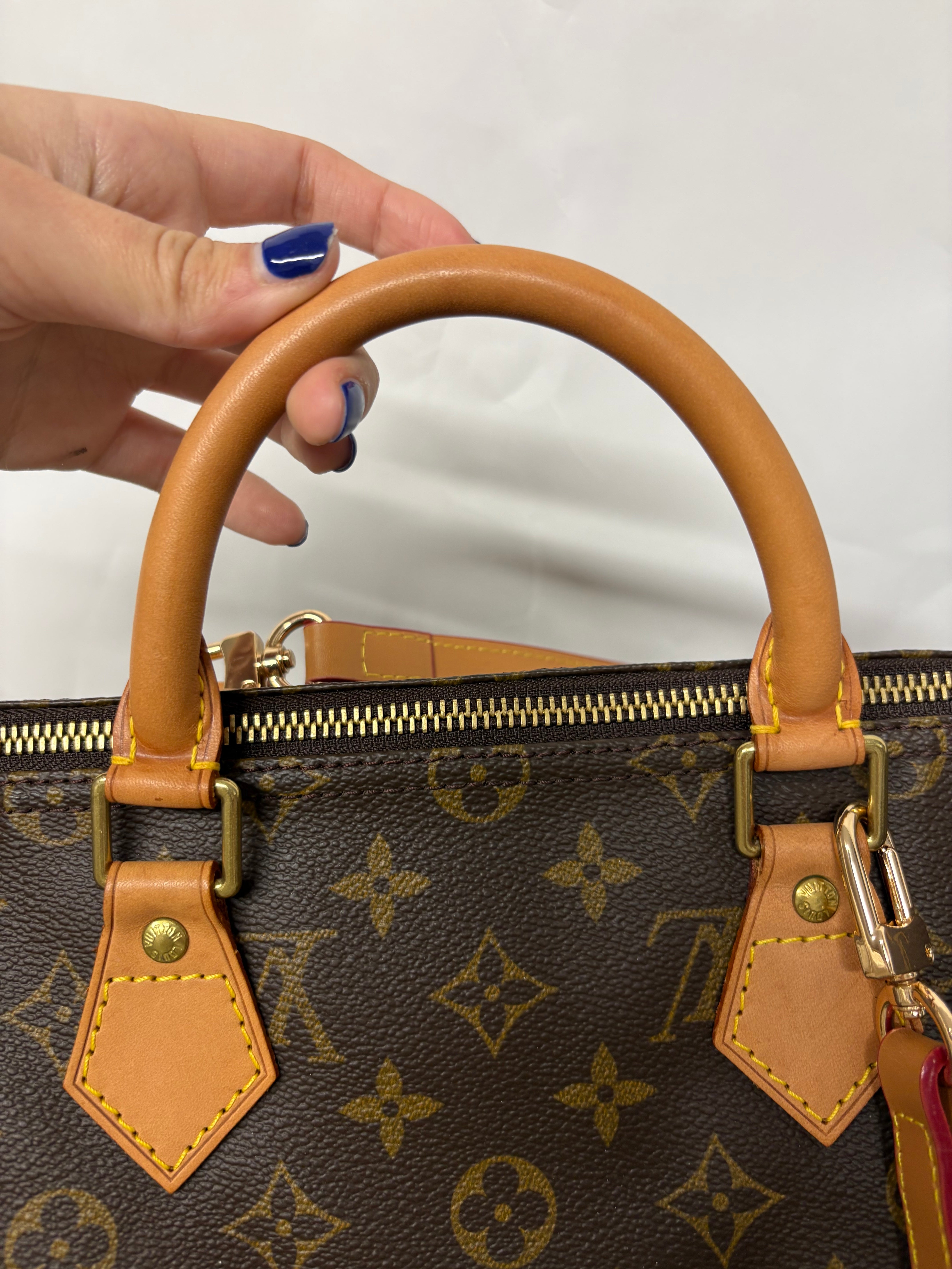 Louis Vuitton speedy 35 canvas monogram con bandolera extra