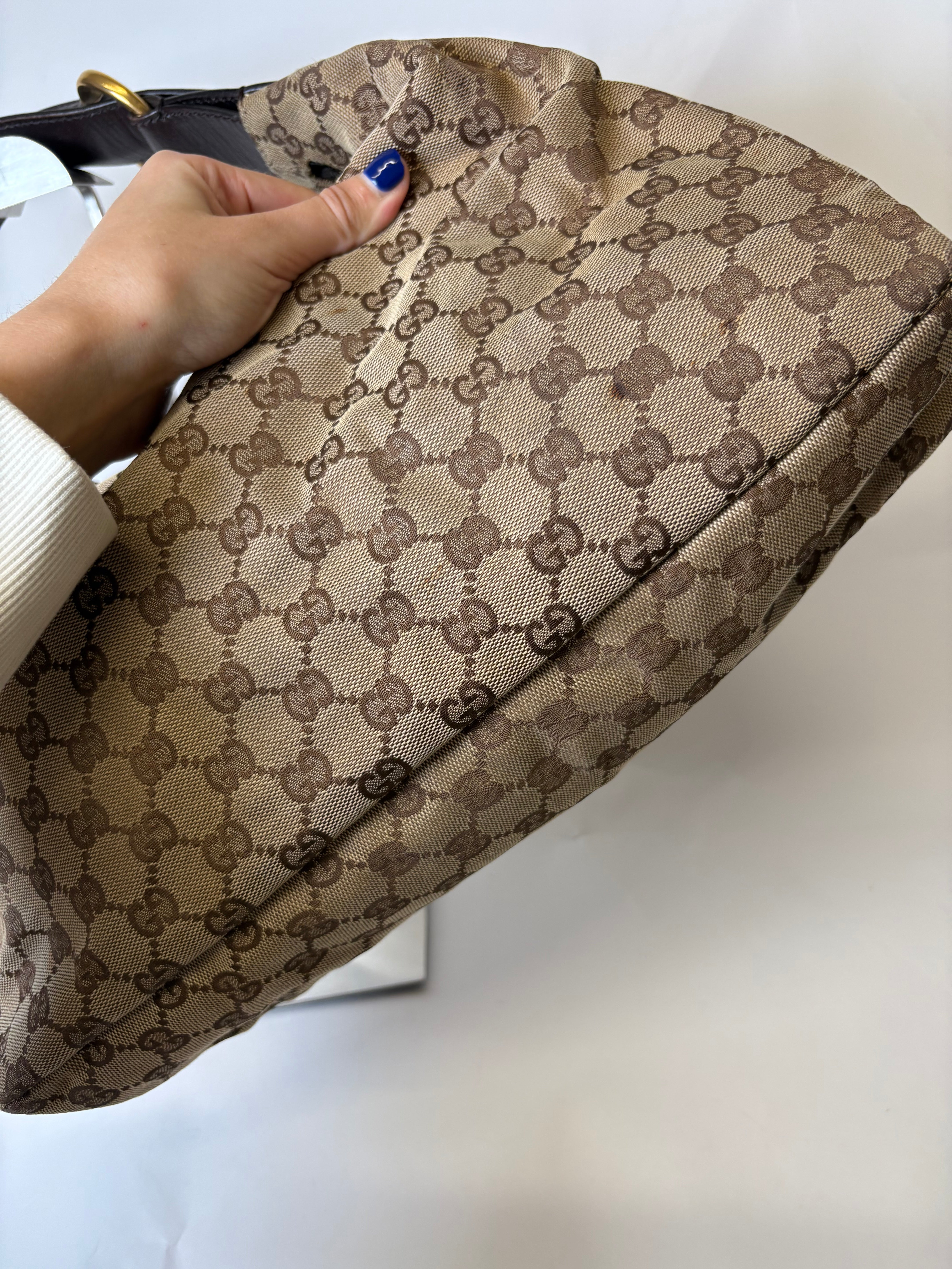 Gucci Horsebit Hobo GG Canvas Marrón