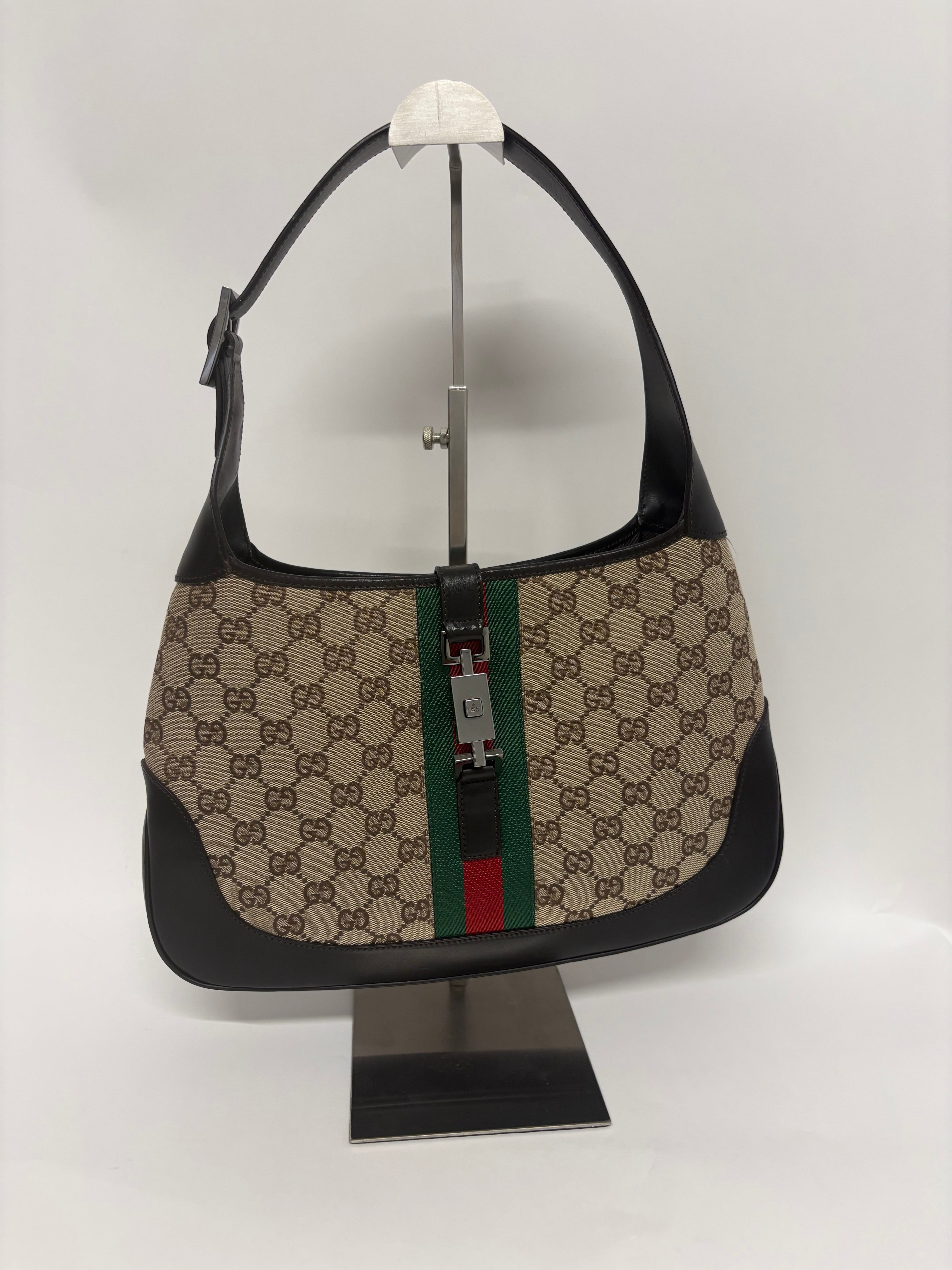 Gucci Jackie GG Canvas clasico mediano Marron Verde/Rojo