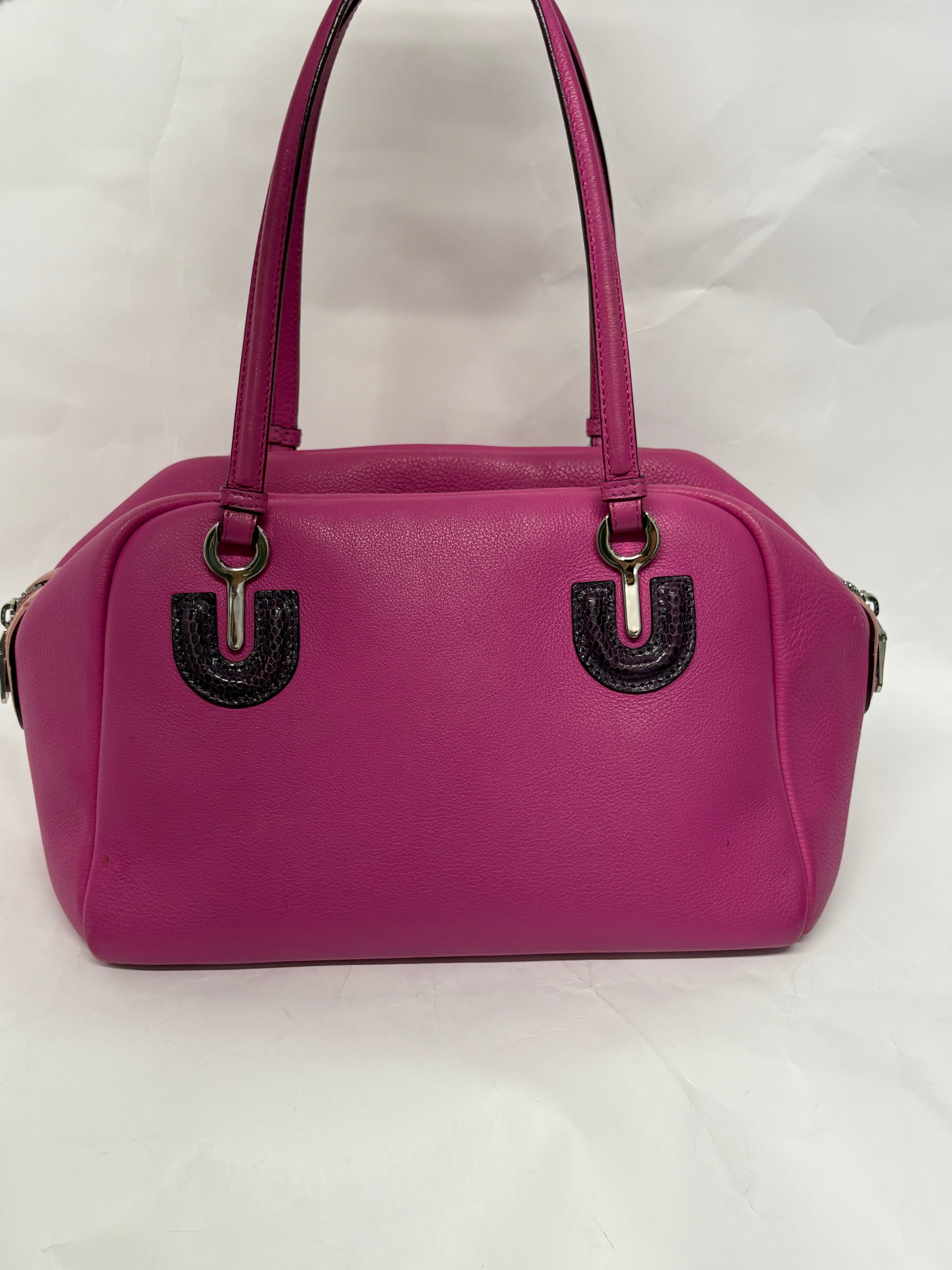 Loewe Bolso Vintage Fucsia Piel con Detalles Exóticos