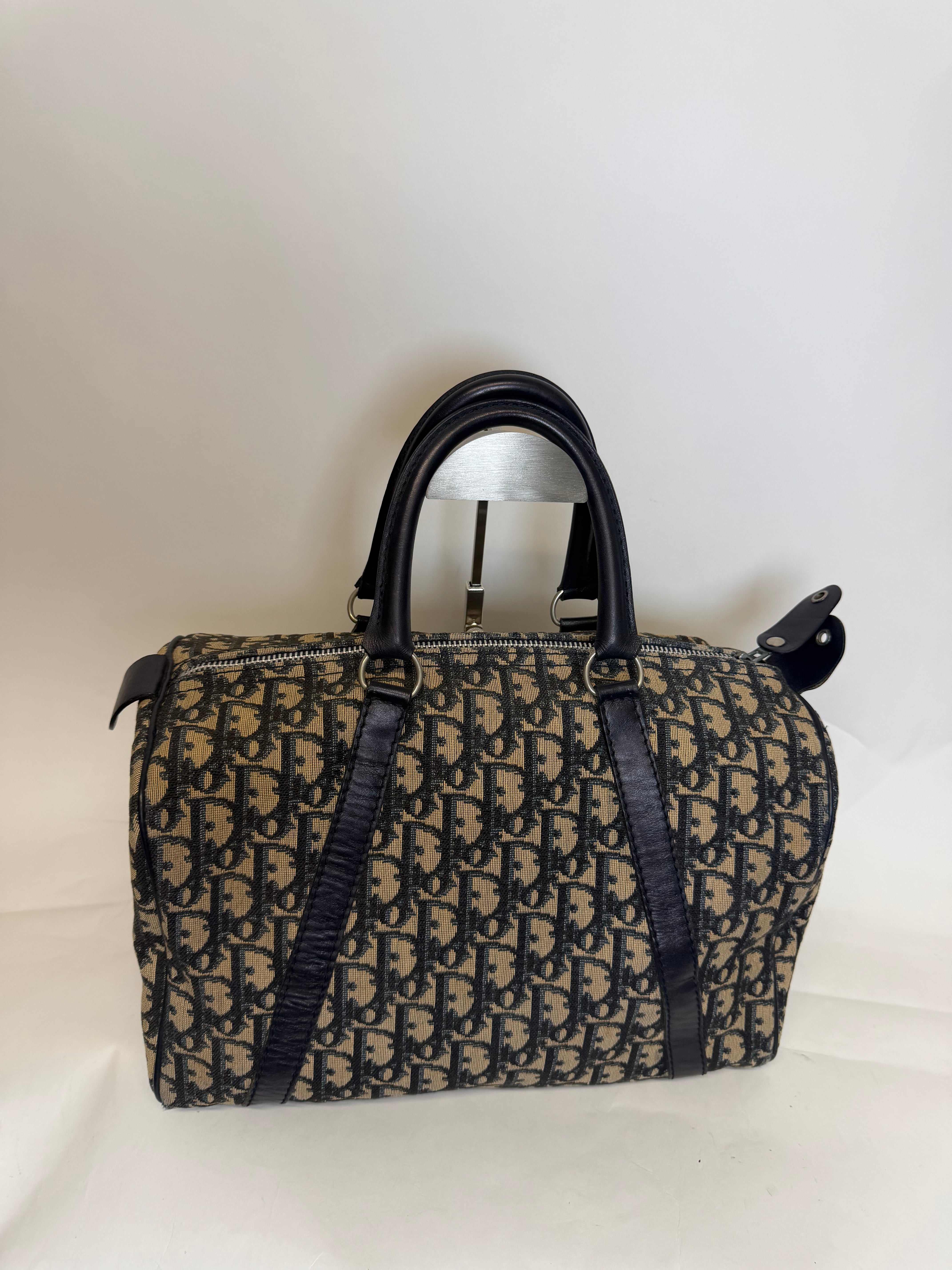 Dior Trotter Boston Lona y Piel Azul Marino
