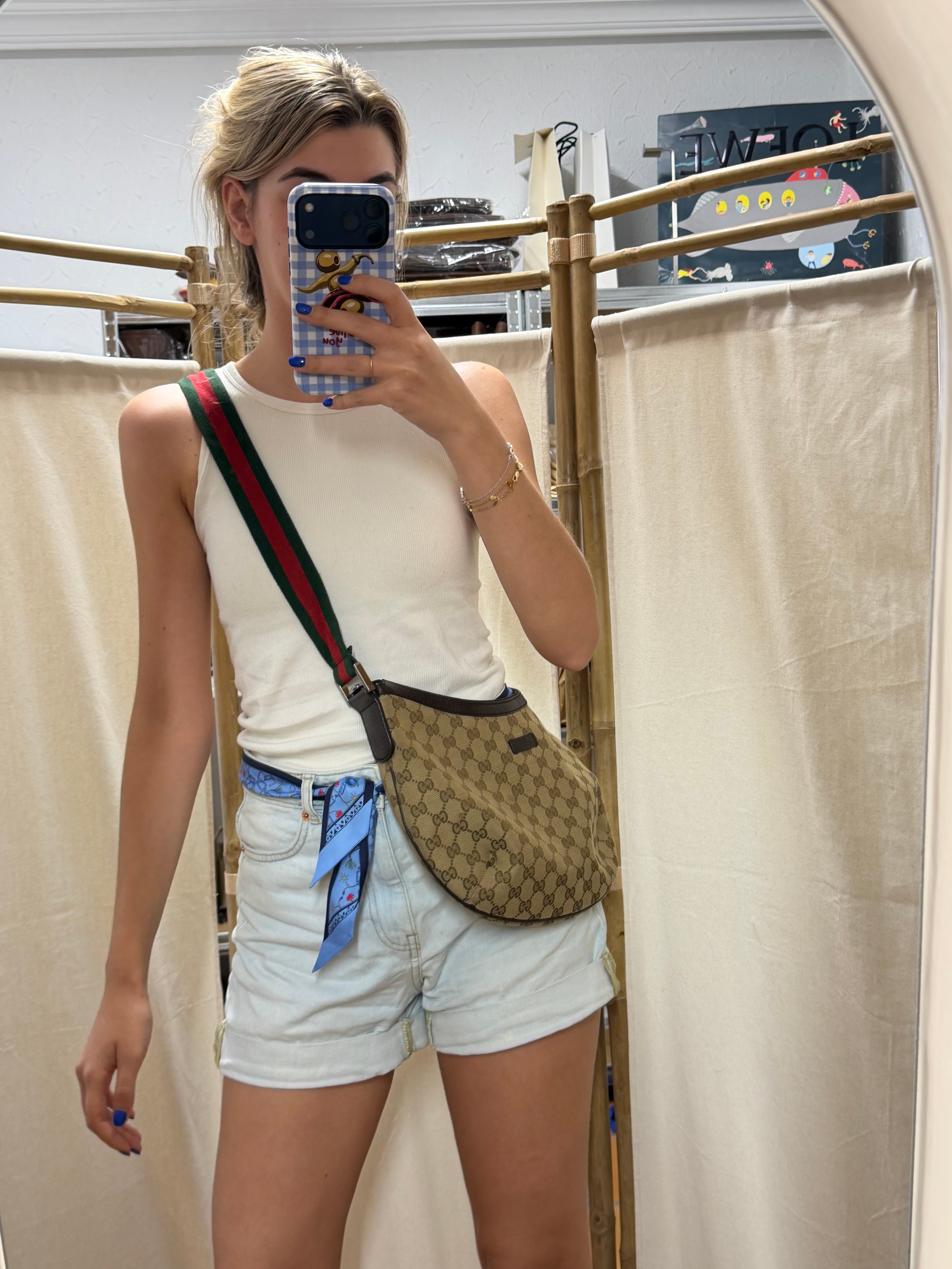 Gucci GG Canvas Messenger Web Stripe