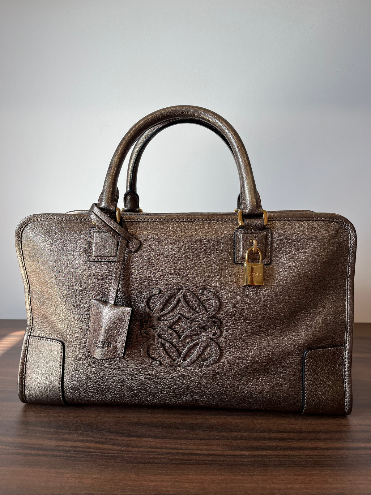 Loewe Amazona 36 Piel de Cabra Metalizada Dorada