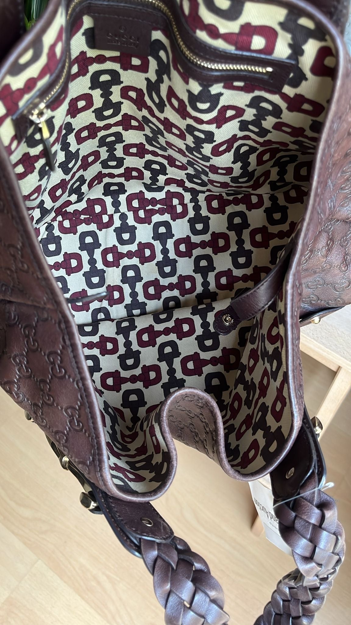 Gucci Pelham Guccissima Marrón Oscuro Piel