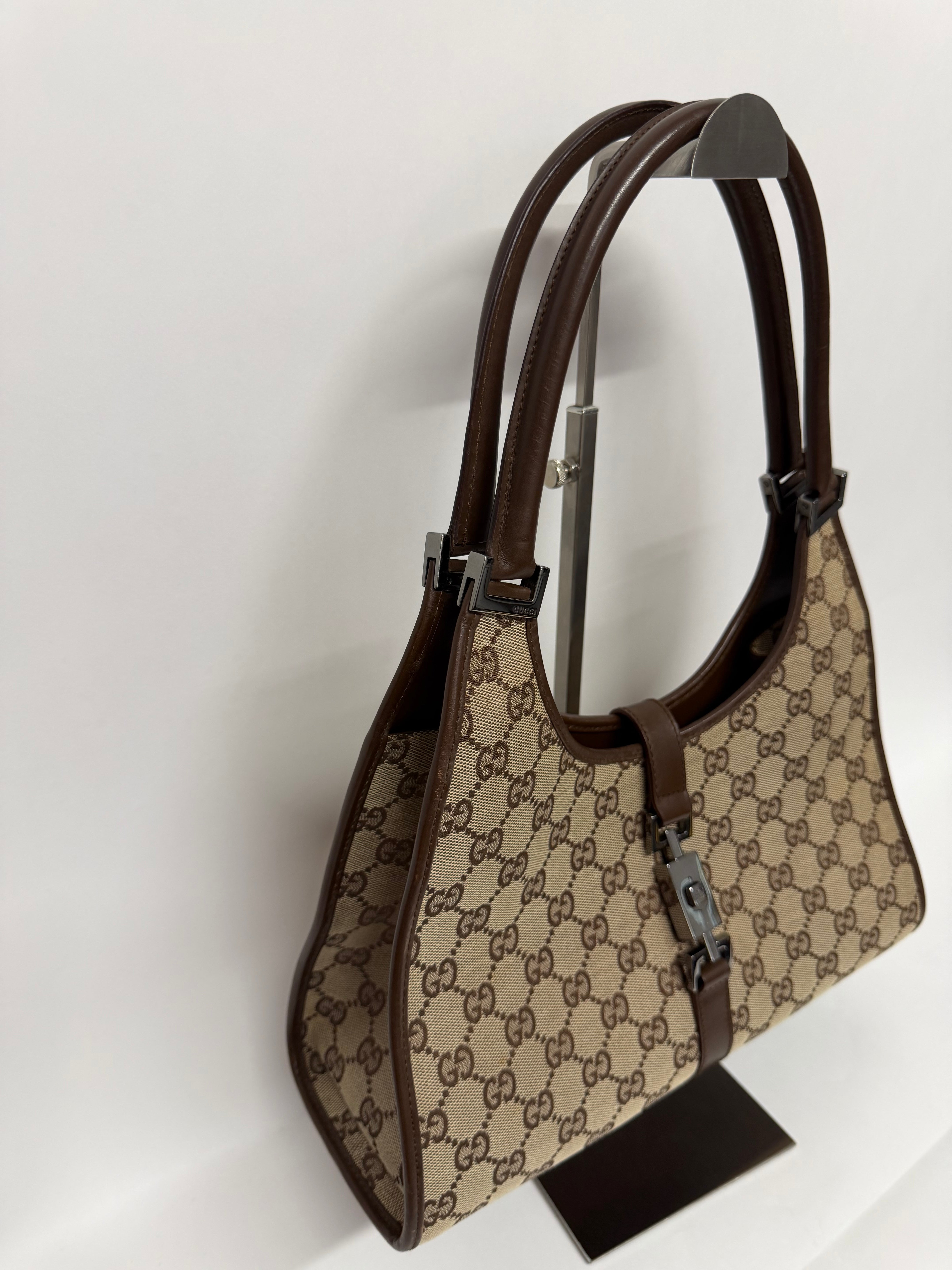 Gucci GG Canvas Handbag Vintage 1998 Marrón