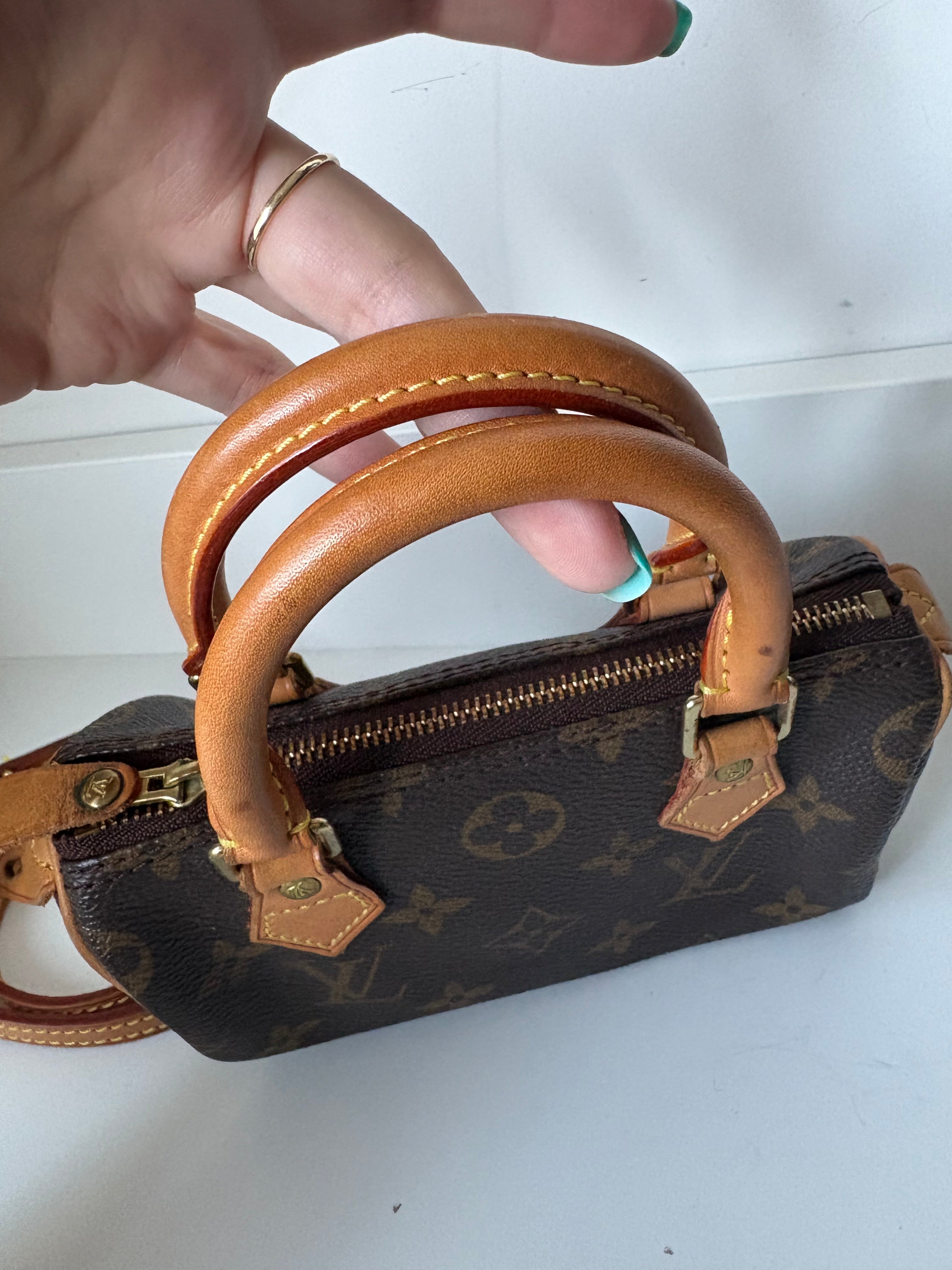 Louis Vuitton Nano Speedy Canvas monogram con correa