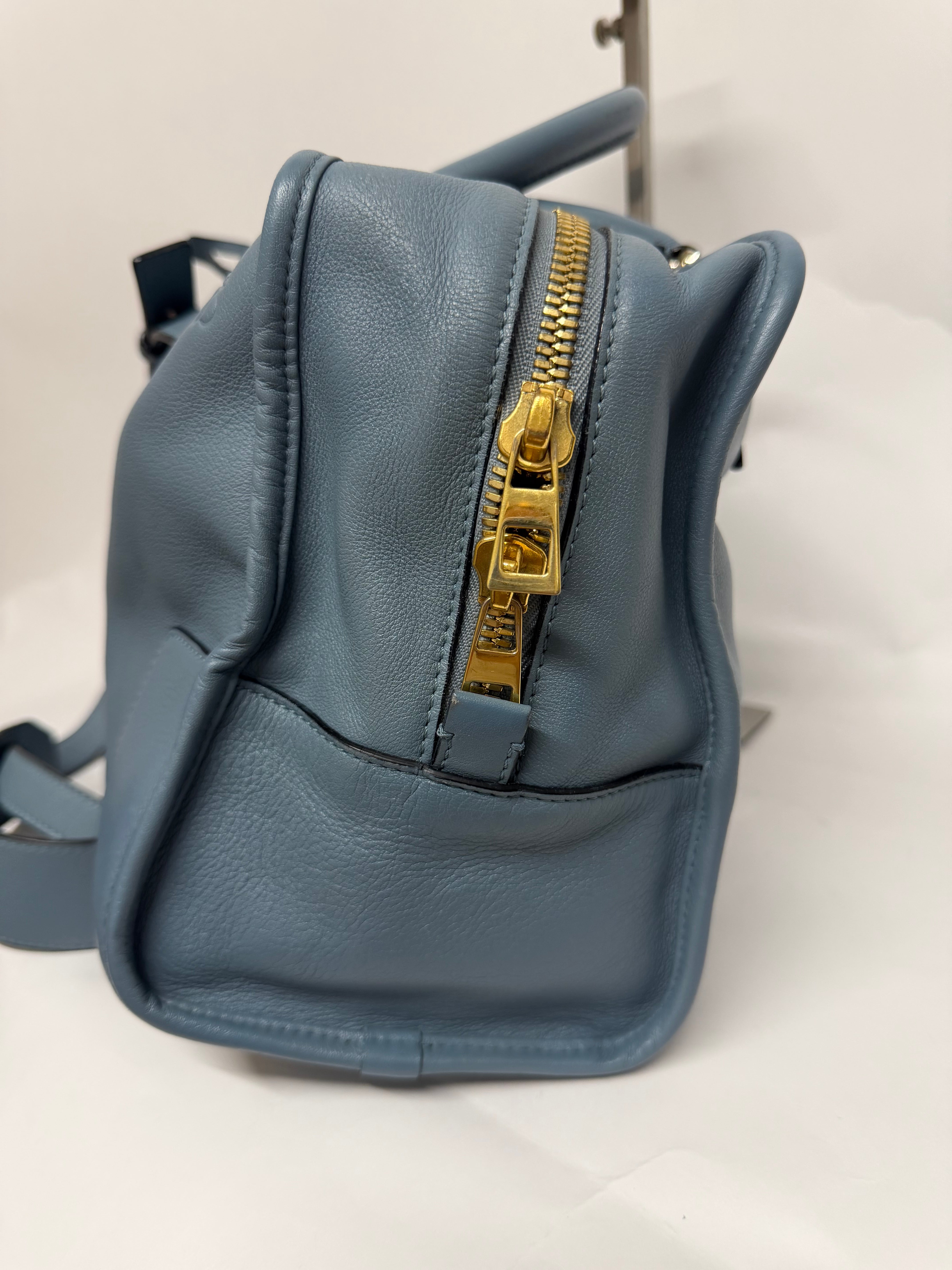 Loewe Amazona 36 Piel Azul Grisáceo y bandolera original