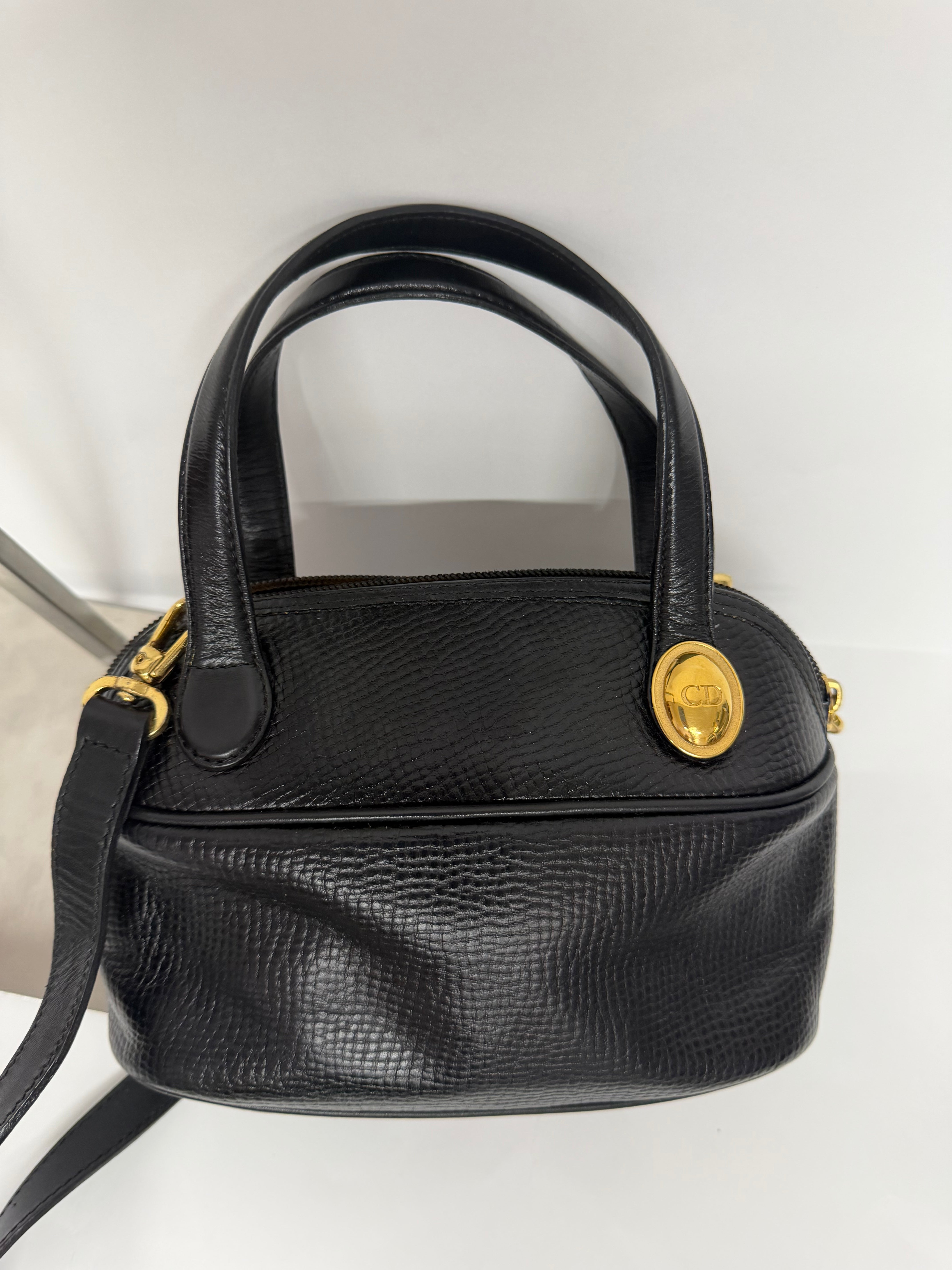 Christian Dior Mini Bowling Bag Vintage Negro GHW