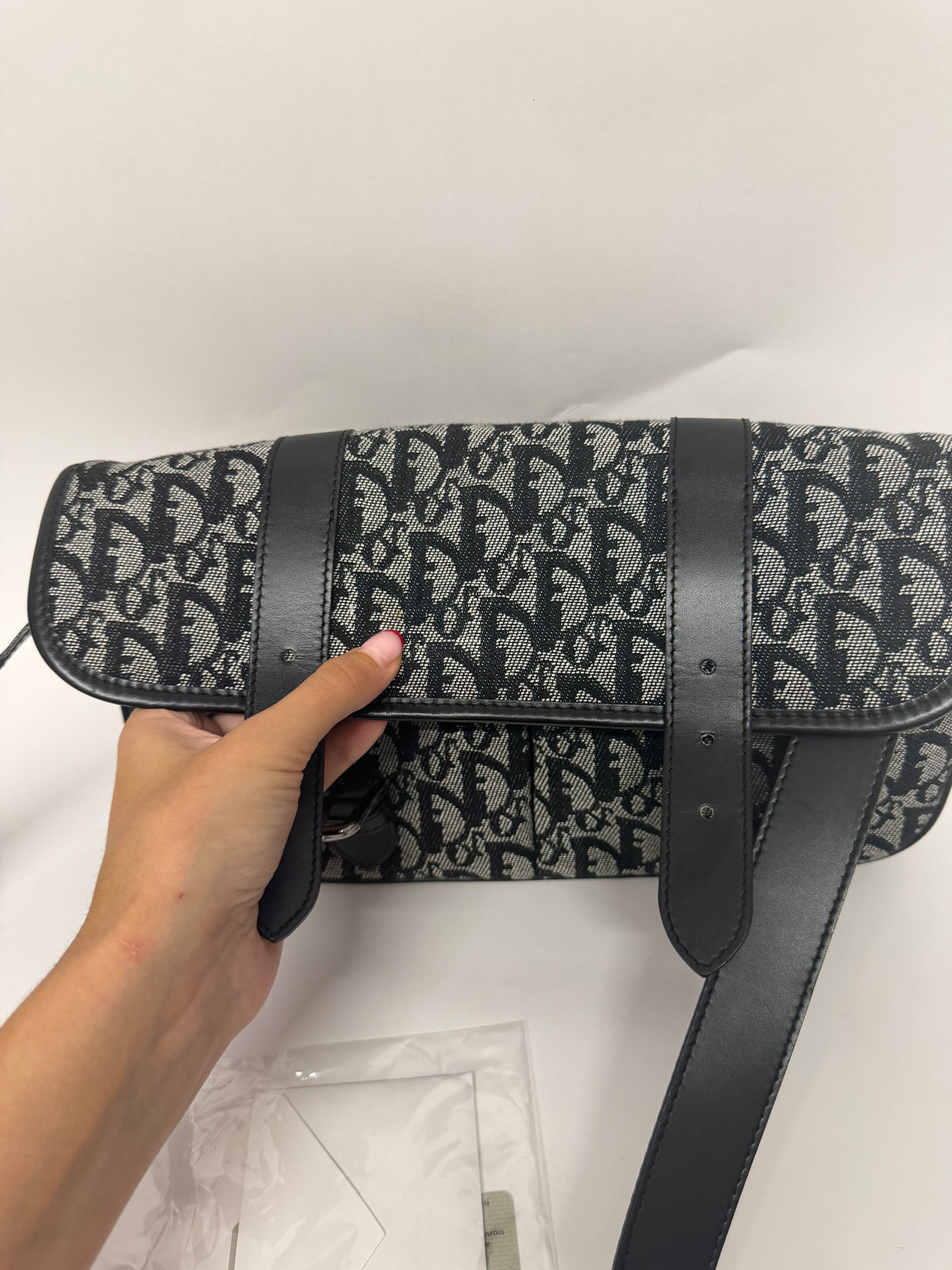 Christian Dior Diorissimo Trotter Bandolera Lona Oblique Negra