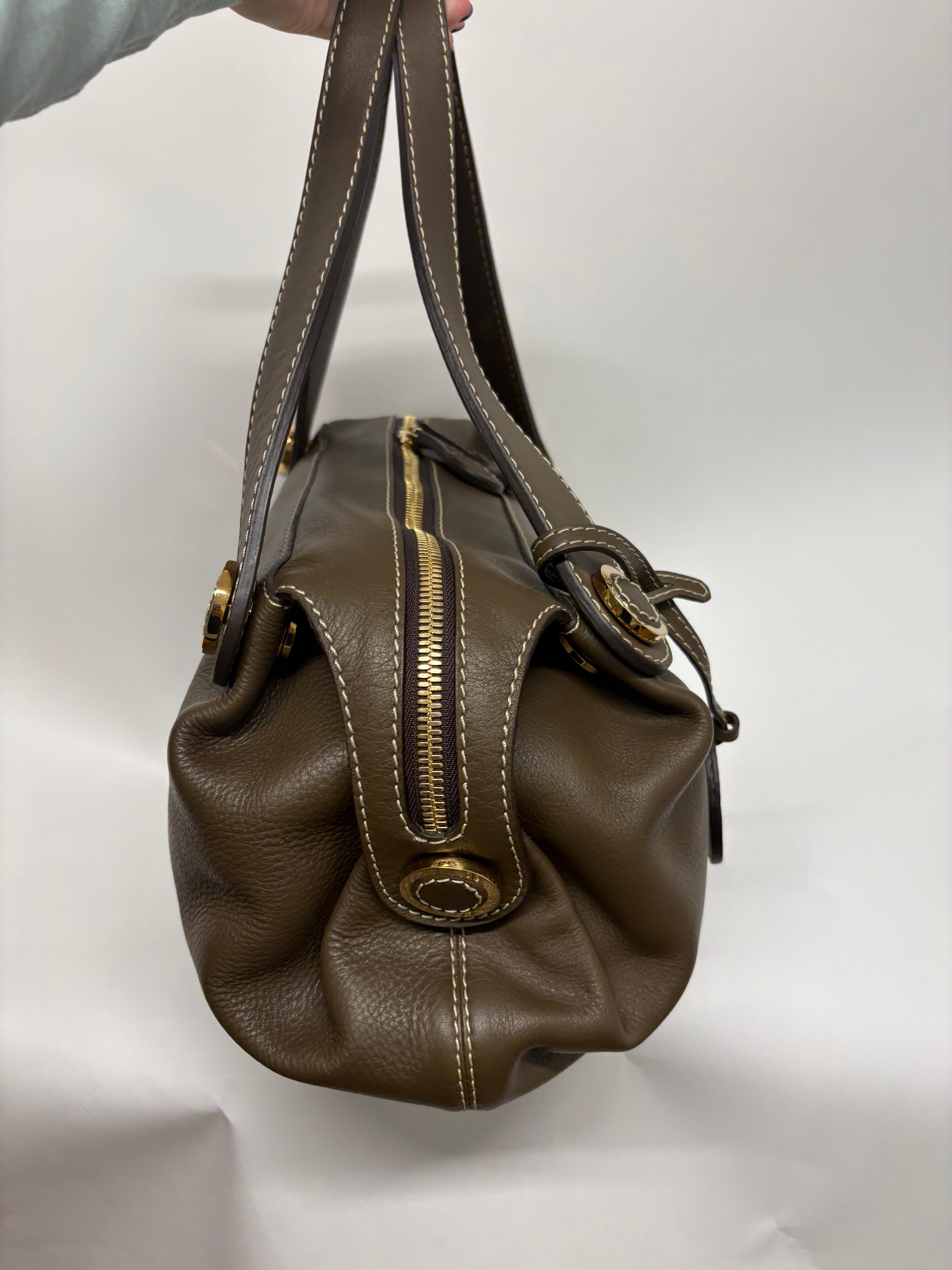 Loewe bowling en piel taupe oscuro