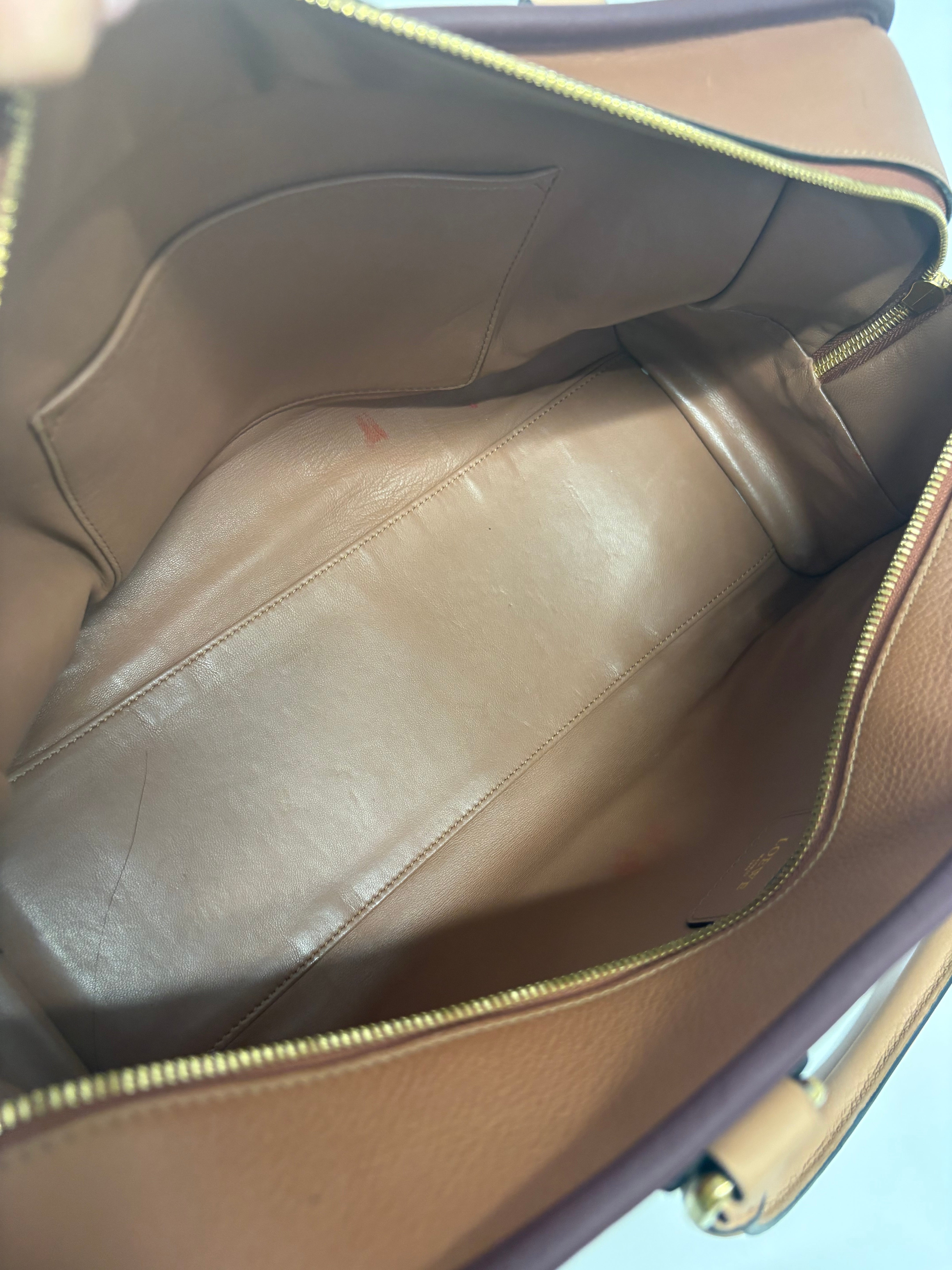 Loewe Amazona 35 Tricolor Marrón, Burdeos y Beige