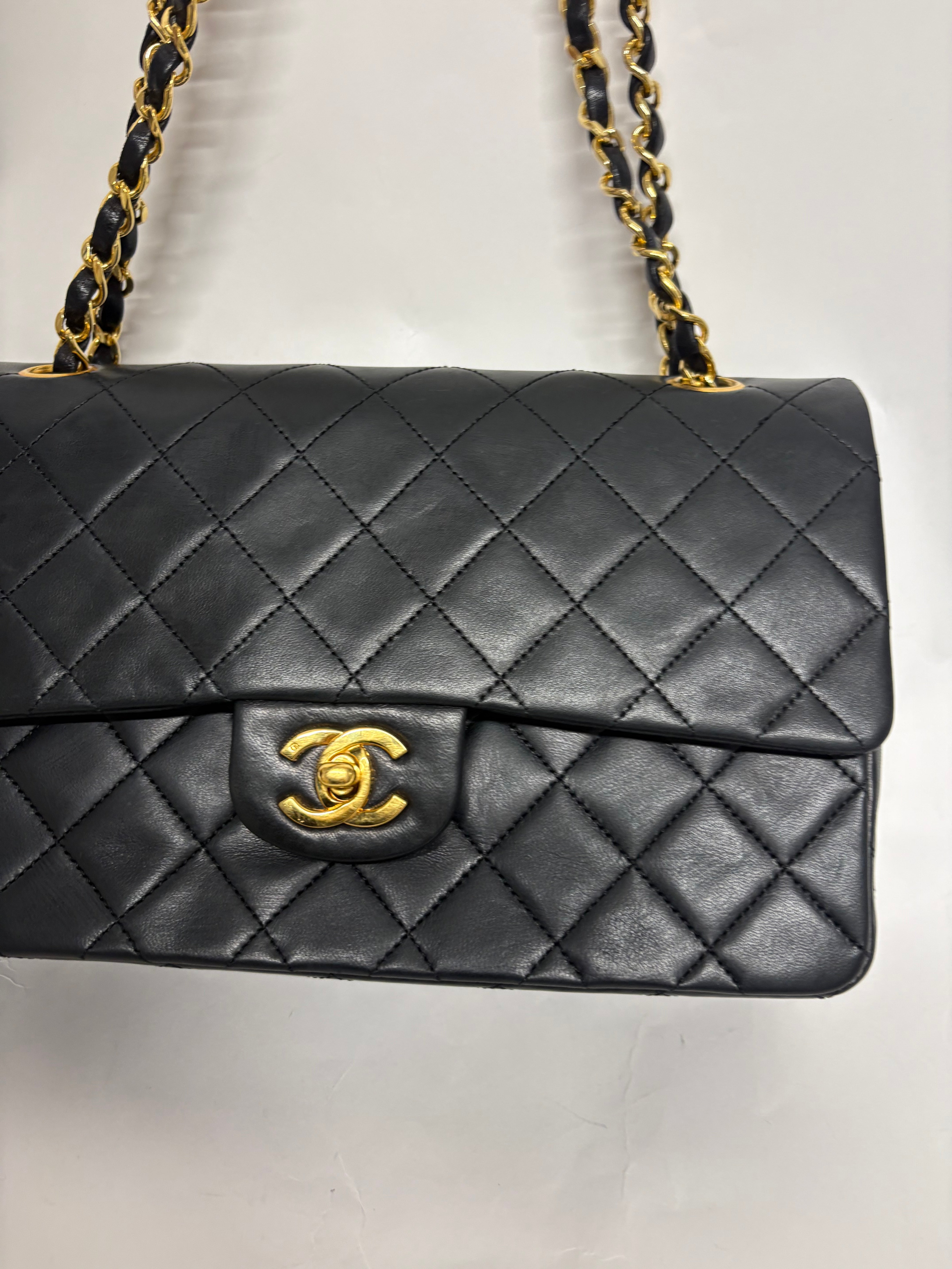 Chanel Timeless Double Flap 25 Lambskin negro serie 0