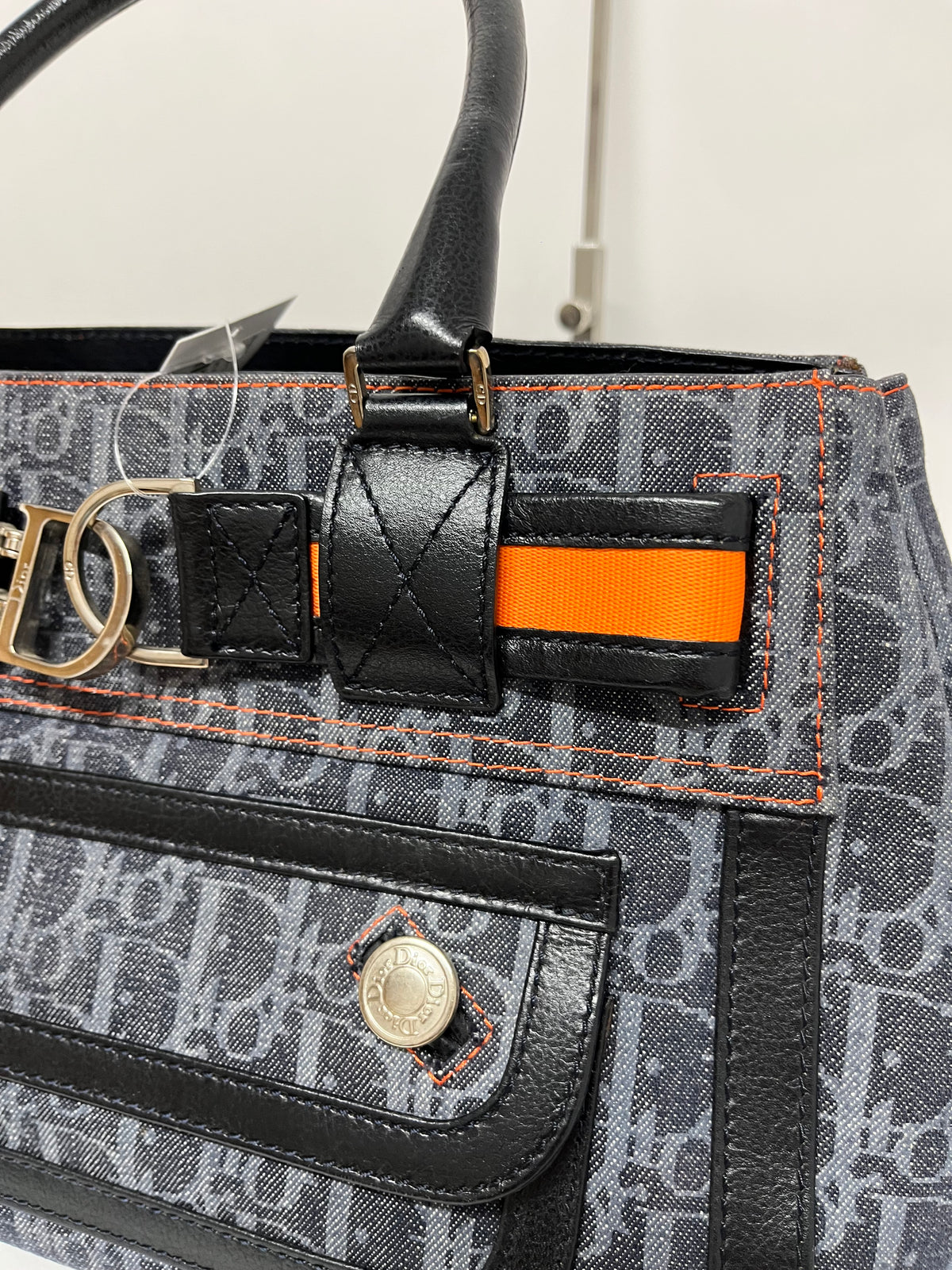Christian Dior Flight Denim Diorissimo Gris Oscuro y Naranja