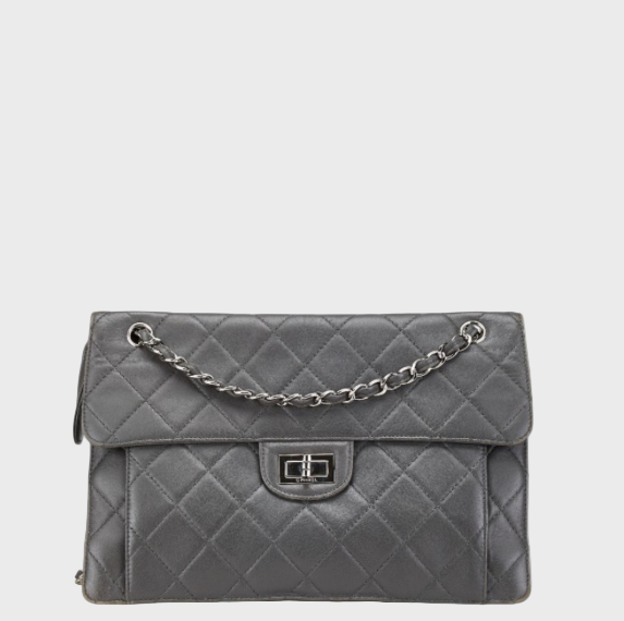 Chanel 2.55 Reissue Flap Bag – Piel gris metalizada