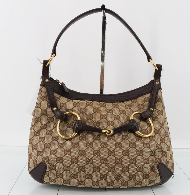 Gucci GG Canvas Horsebit Semi-Shoulder Bag