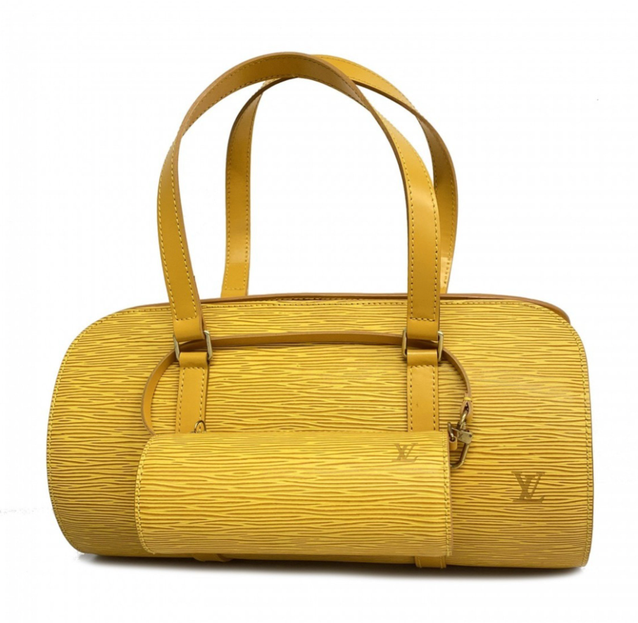 Louis Vuitton Soufflot - Papillon amarillo en cuero Epi con pouch incluido
