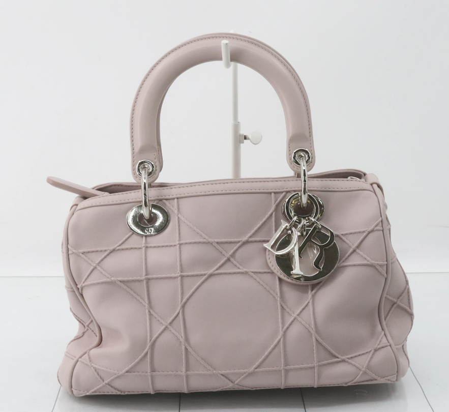 Christian Dior Lady Dior Granville – Rosa Palo con Herrajes Plateados y Bandolera