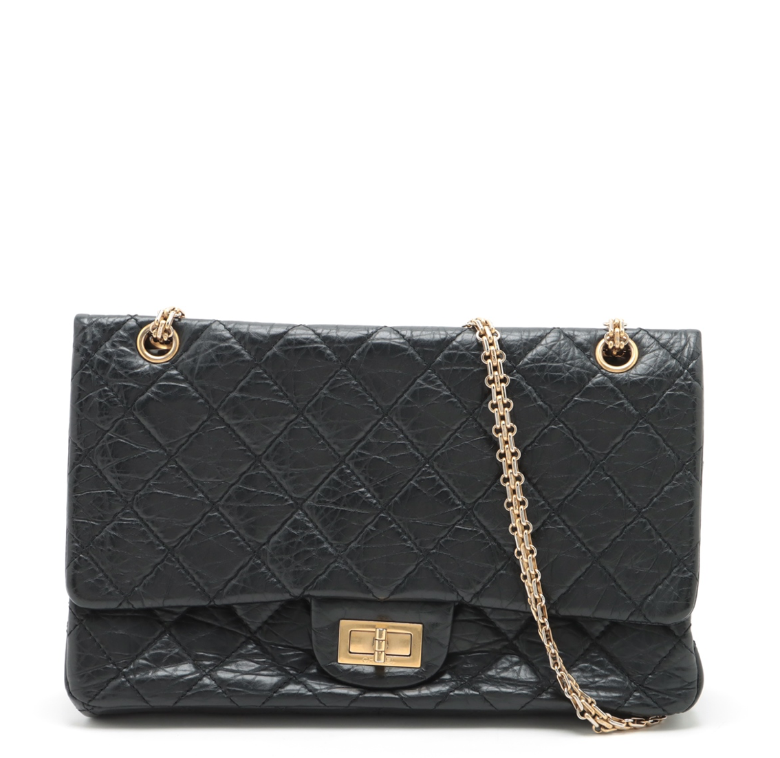 Chanel 2.55 Negro y dorado