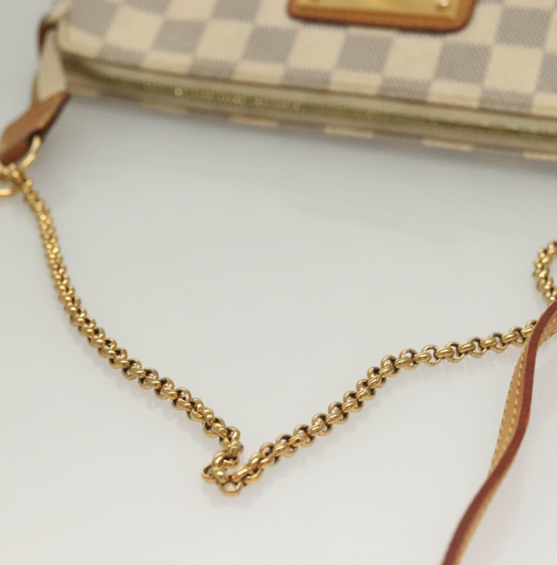 Louis Vuitton Eva White Damier Azur con dos correas