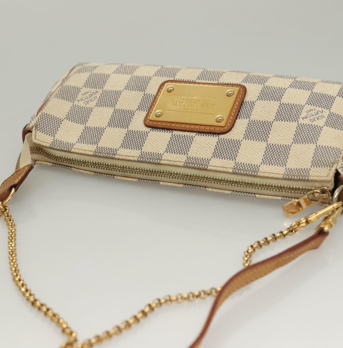 Louis Vuitton Eva White Damier Azur con dos correas