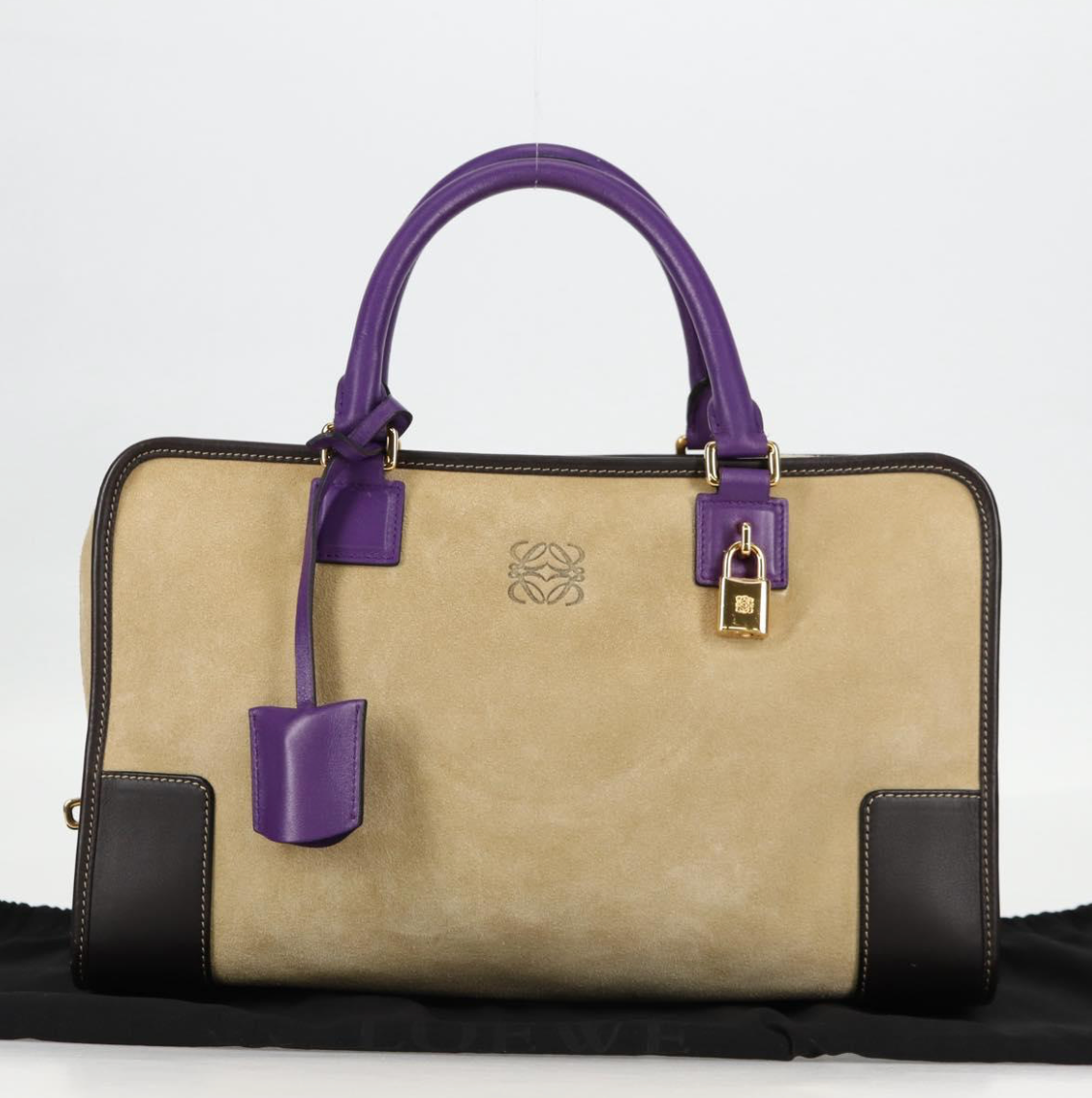 Loewe Amazona edición especial en ante tricolor marrón y morado