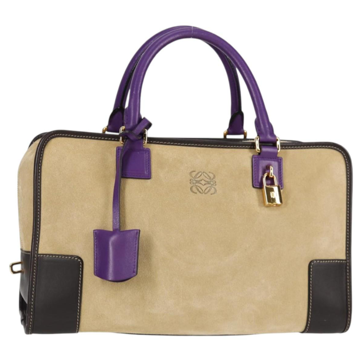 Loewe Amazona edición especial en ante tricolor marrón y morado