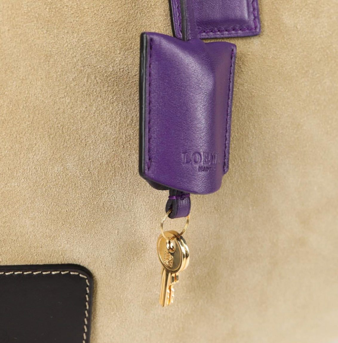 Loewe Amazona edición especial en ante tricolor marrón y morado