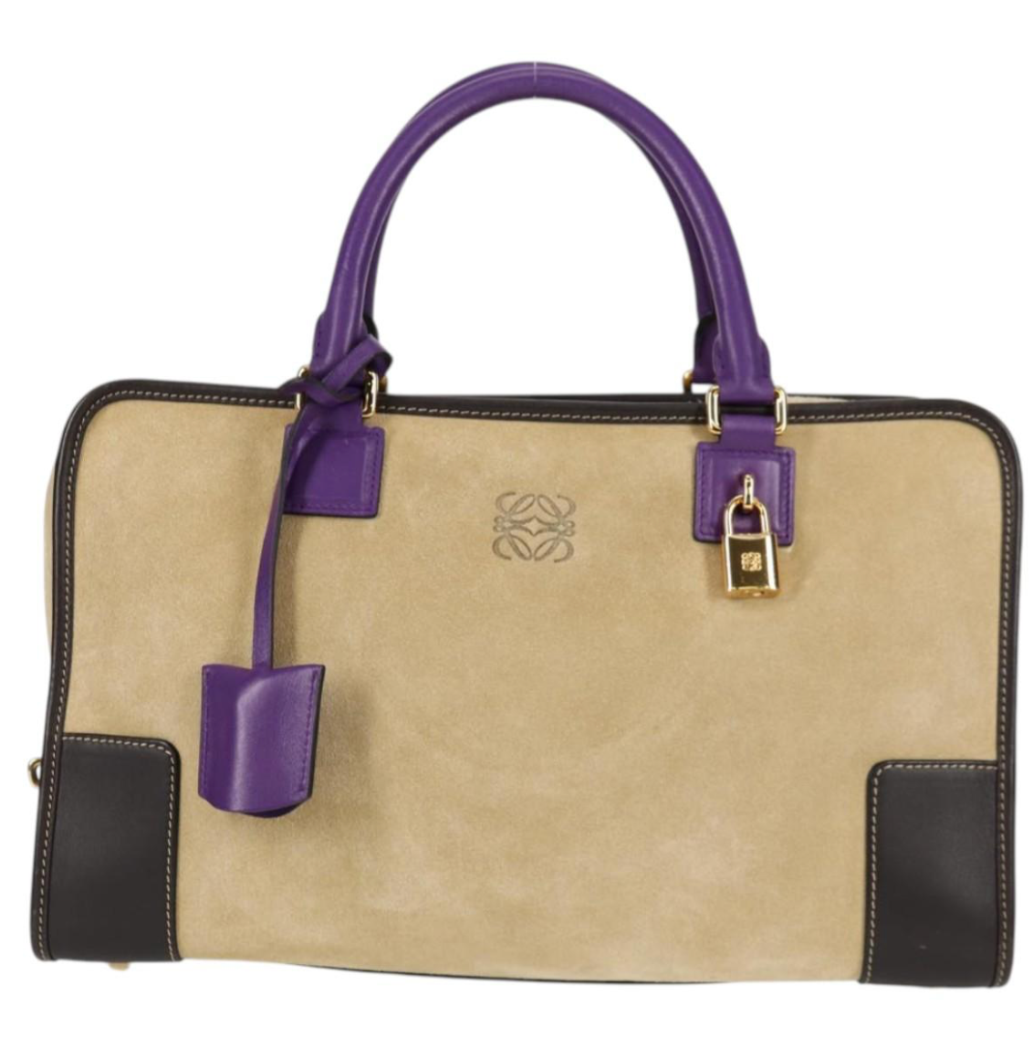 Loewe Amazona edición especial en ante tricolor marrón y morado