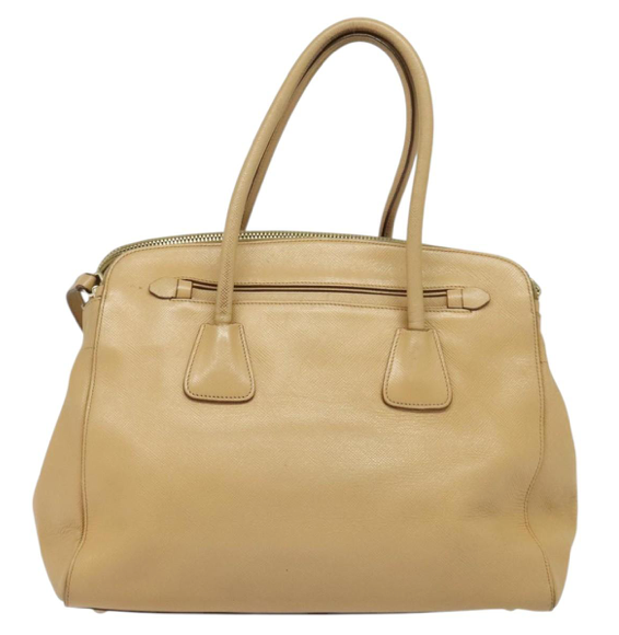 Prada tote bag en piel beige con bandolera
