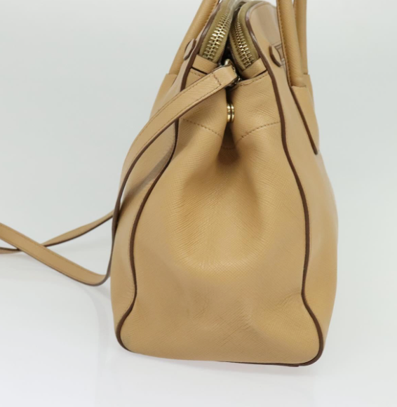 Prada tote bag en piel beige con bandolera