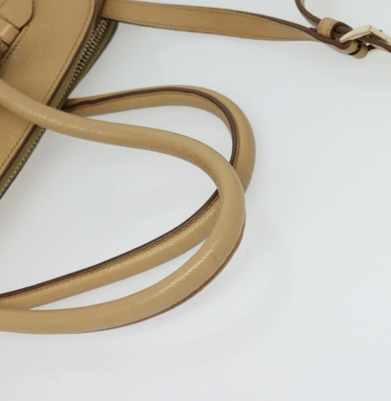 Prada tote bag en piel beige con bandolera