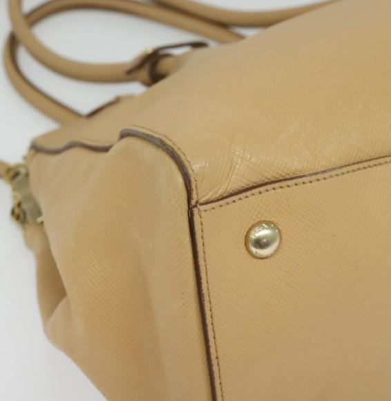 Prada tote bag en piel beige con bandolera