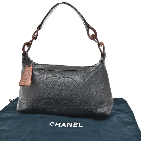 Chanel Vintage Wood Chain CC Shoulder Bag