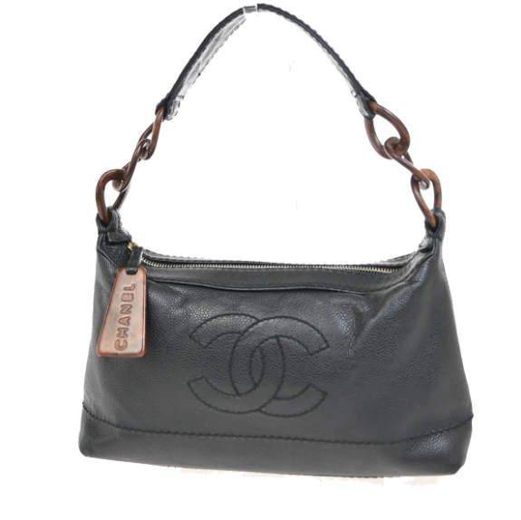 Chanel Vintage Wood Chain CC Shoulder Bag