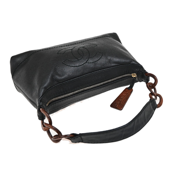 Chanel Vintage Wood Chain CC Shoulder Bag