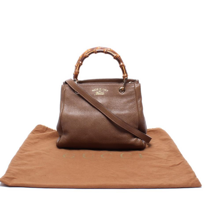 GUCCI Bamboo en piel marrón pequeño (con bandolera)