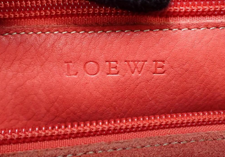 Loewe Bolso de hombro en ante color rojo teja en ante y piel marrón