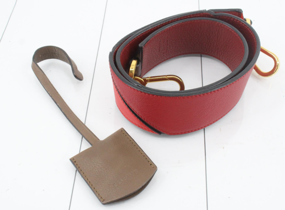 Loewe amazona 30 pequeño piel marrón topo con bandolera extra roja